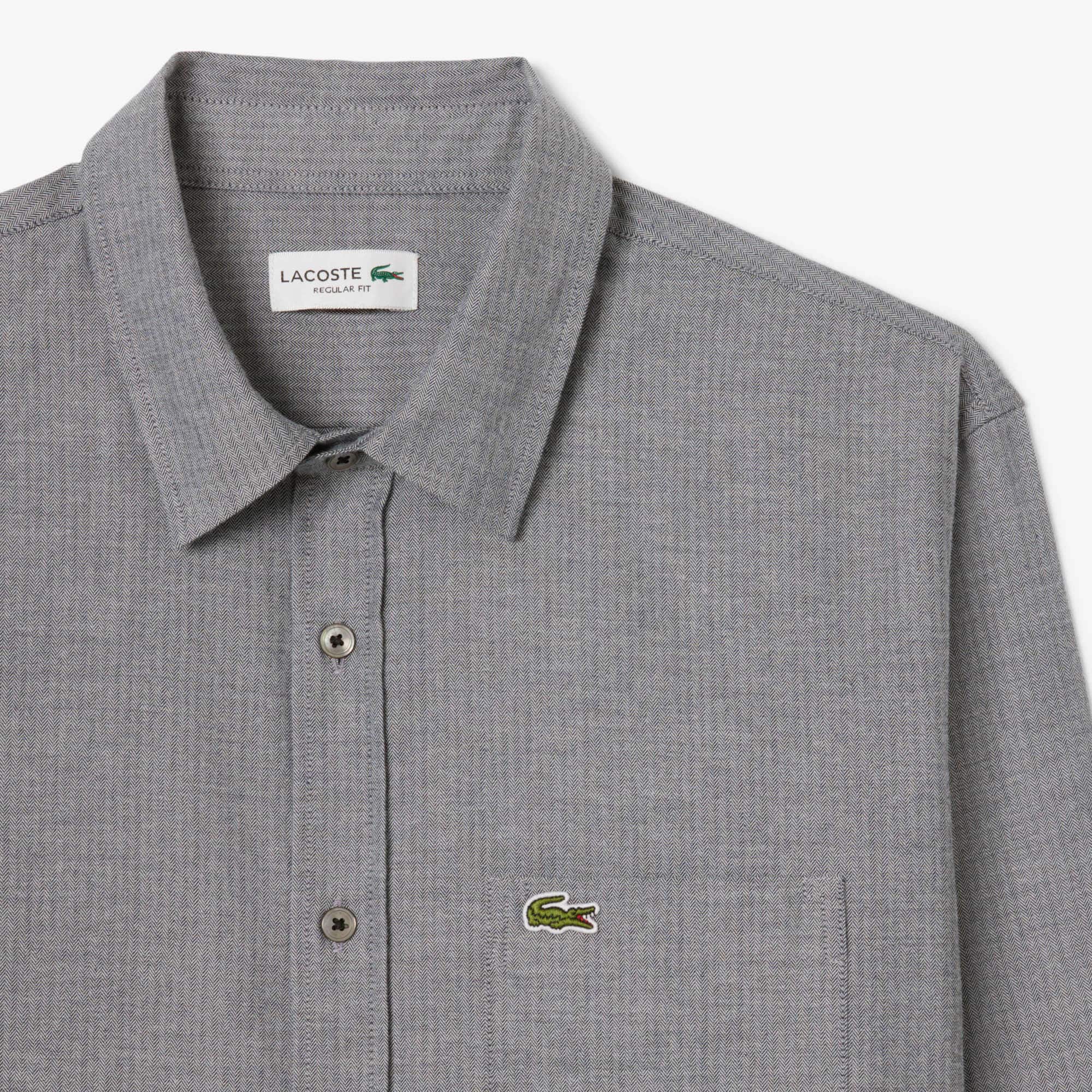 Men's Regular Fit Cotton Shirt - Navy Blue / White