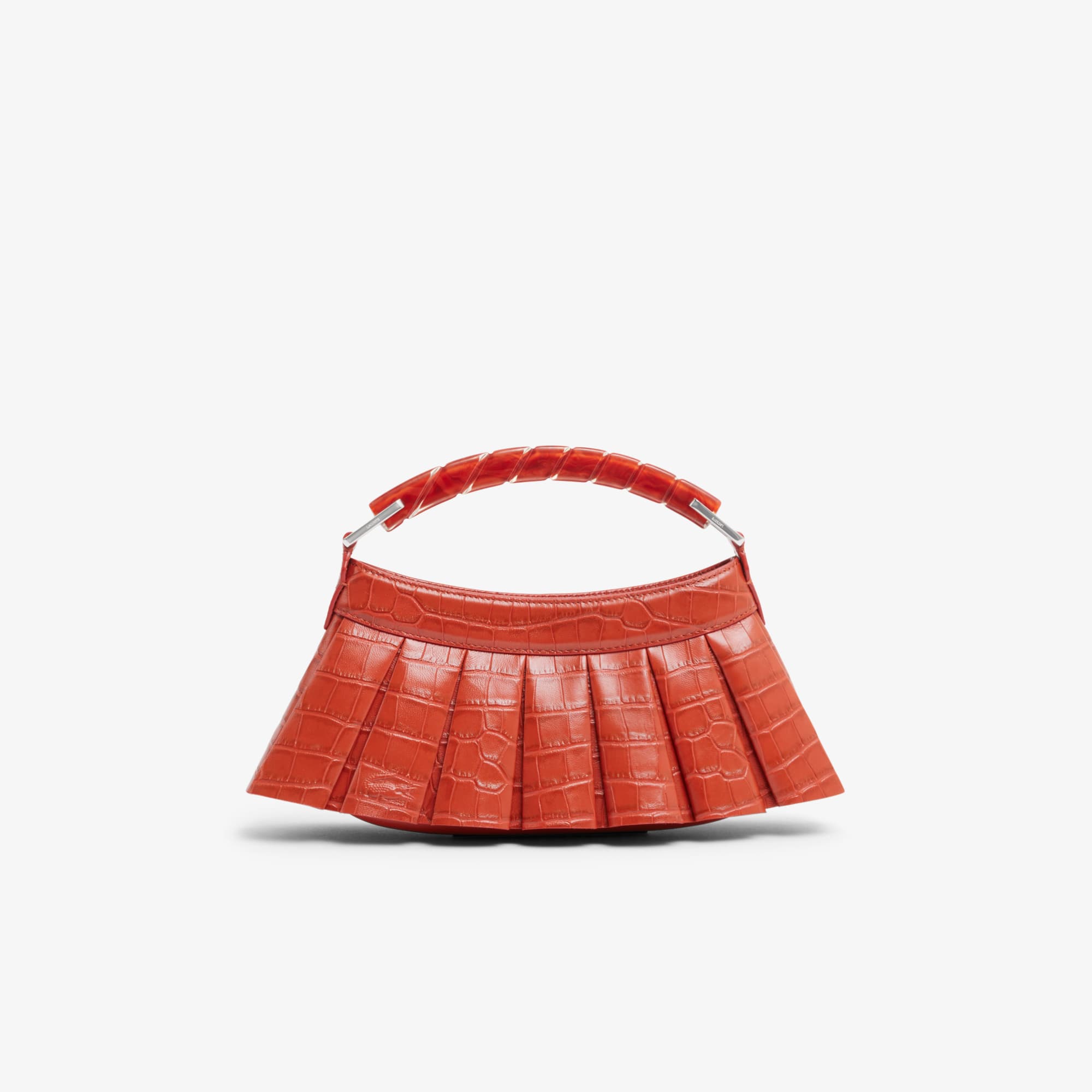 Runway H Lenglen Effect Leather Bag - ORANGINE