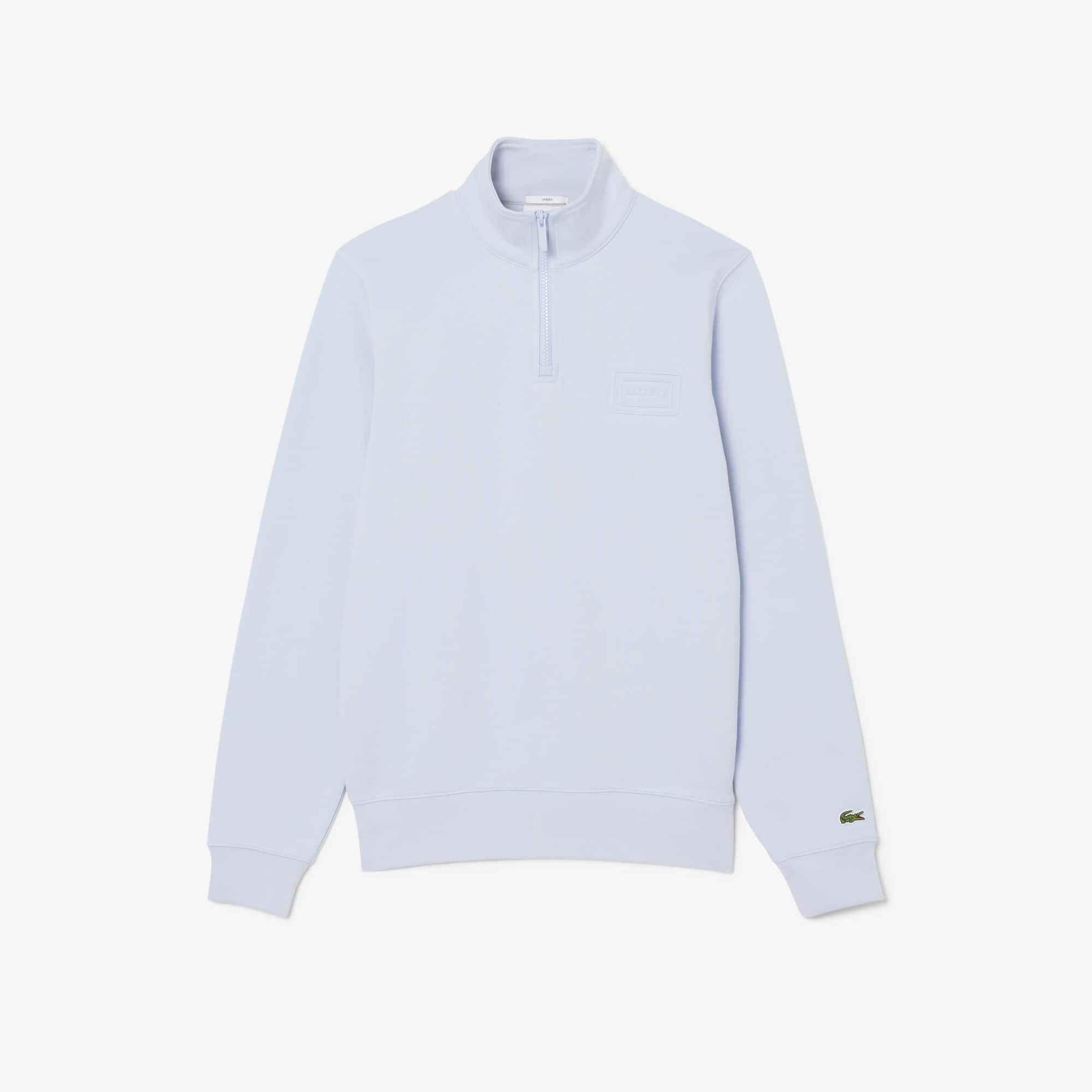 High Neck Embossed Zipped Sweatshirt - Phoenix blue