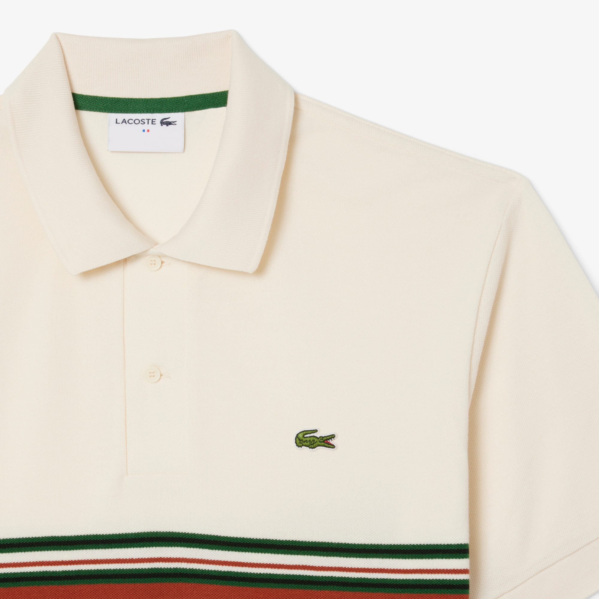 Men's Made In France Classic Fit Striped Polo - Cream