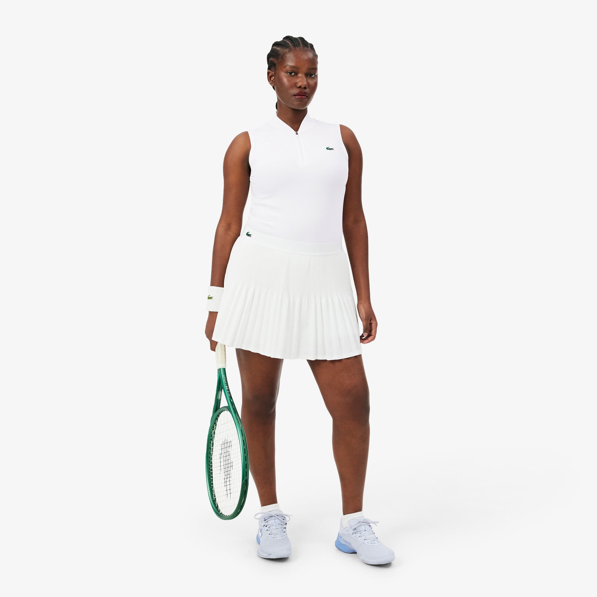 Sleeveless Ultra Dry Stretch Tennis Polo - White