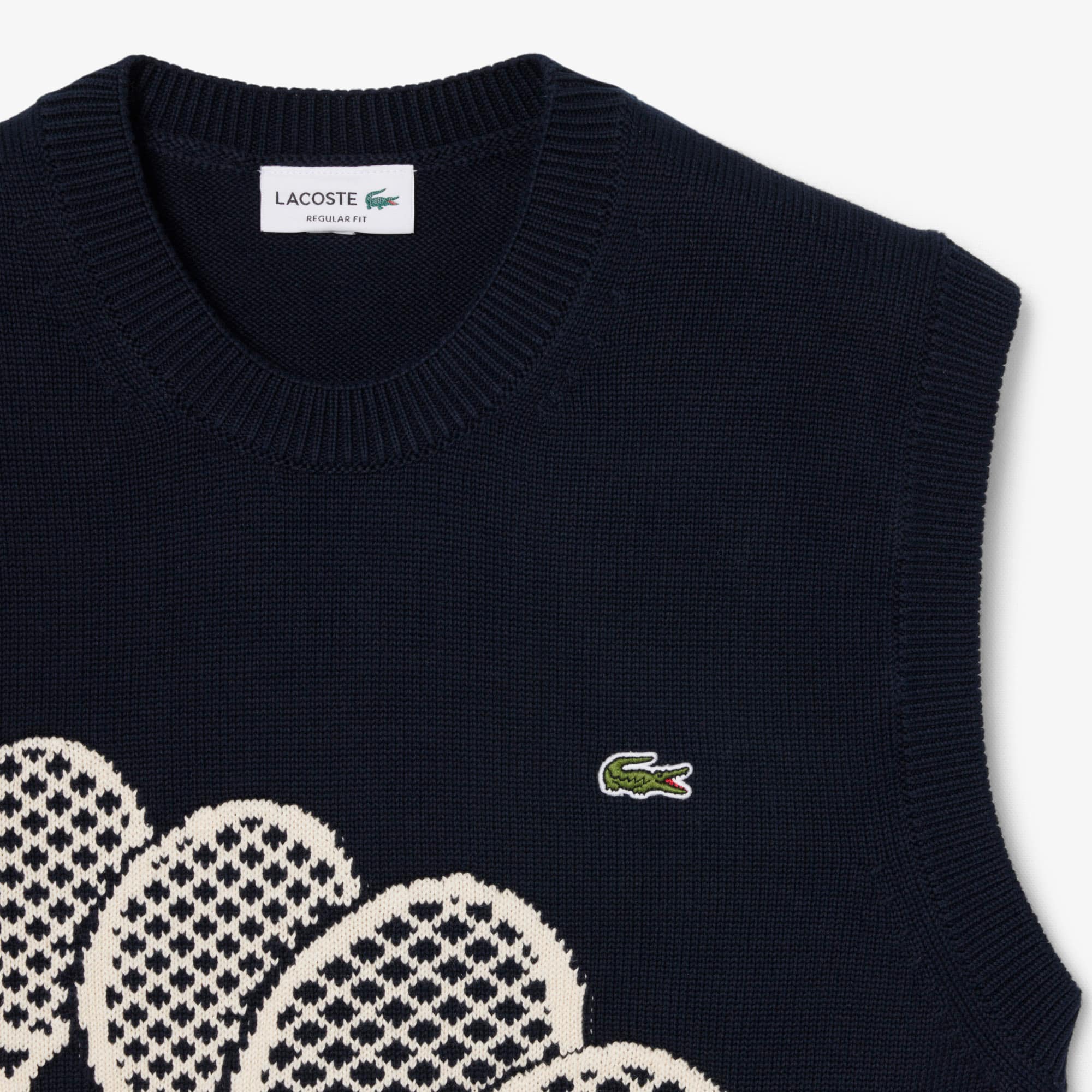 Cotton Sweater Vest - Noir / Beige