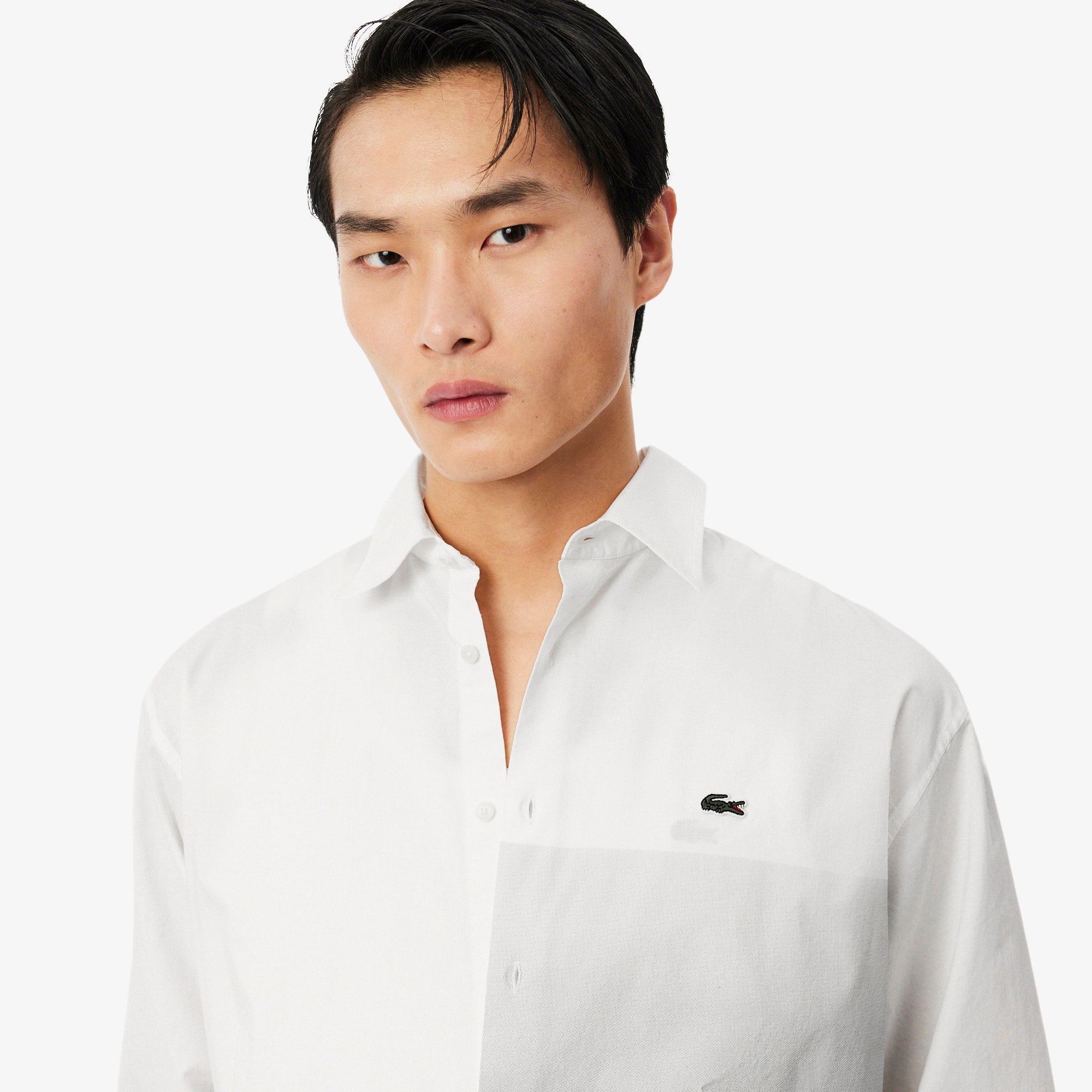 Relaxed Fit Printed Cotton Twill Shirt - White