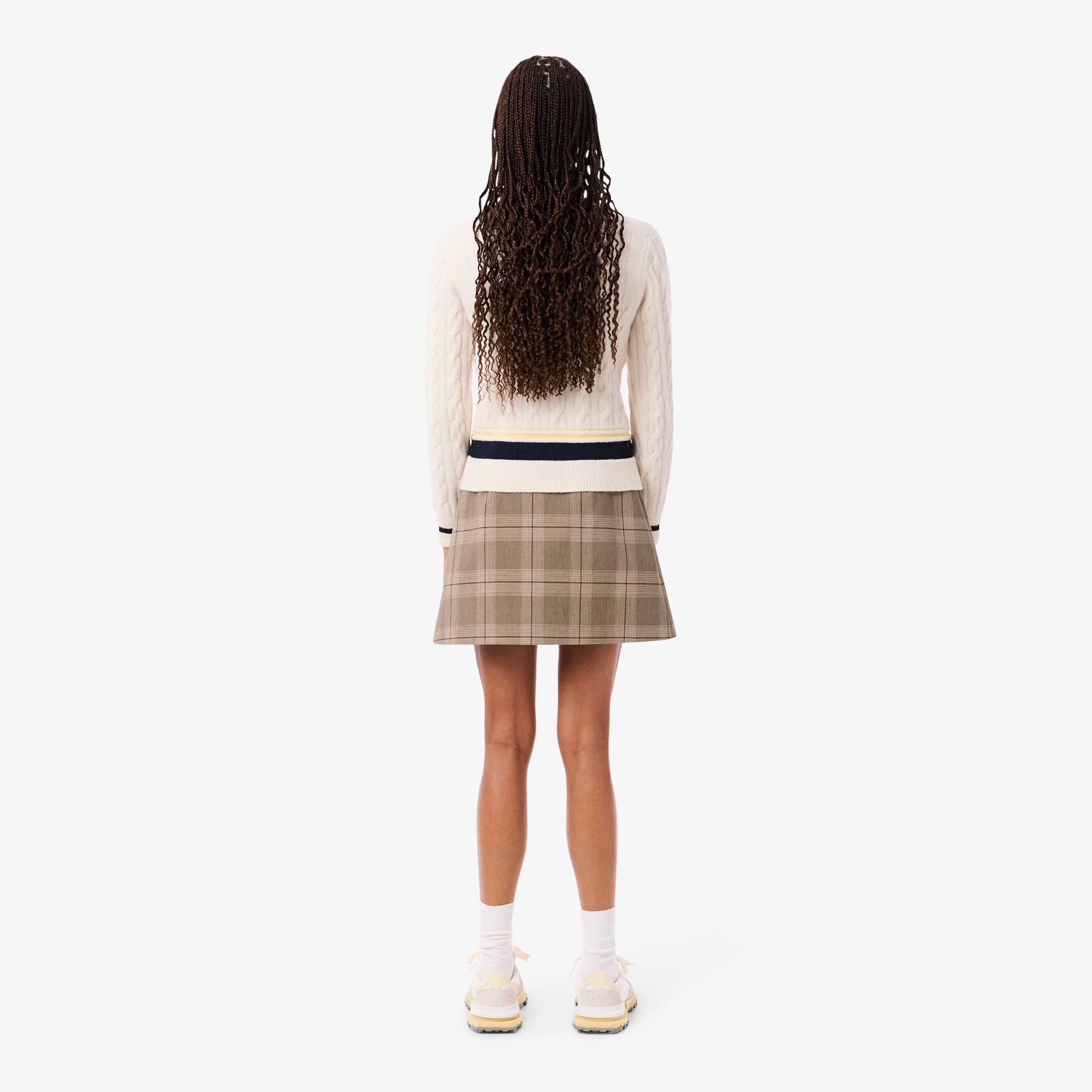 Women's Water-Repellent Plaid Skirt - Beige / Yellow / Brown / Light Pink