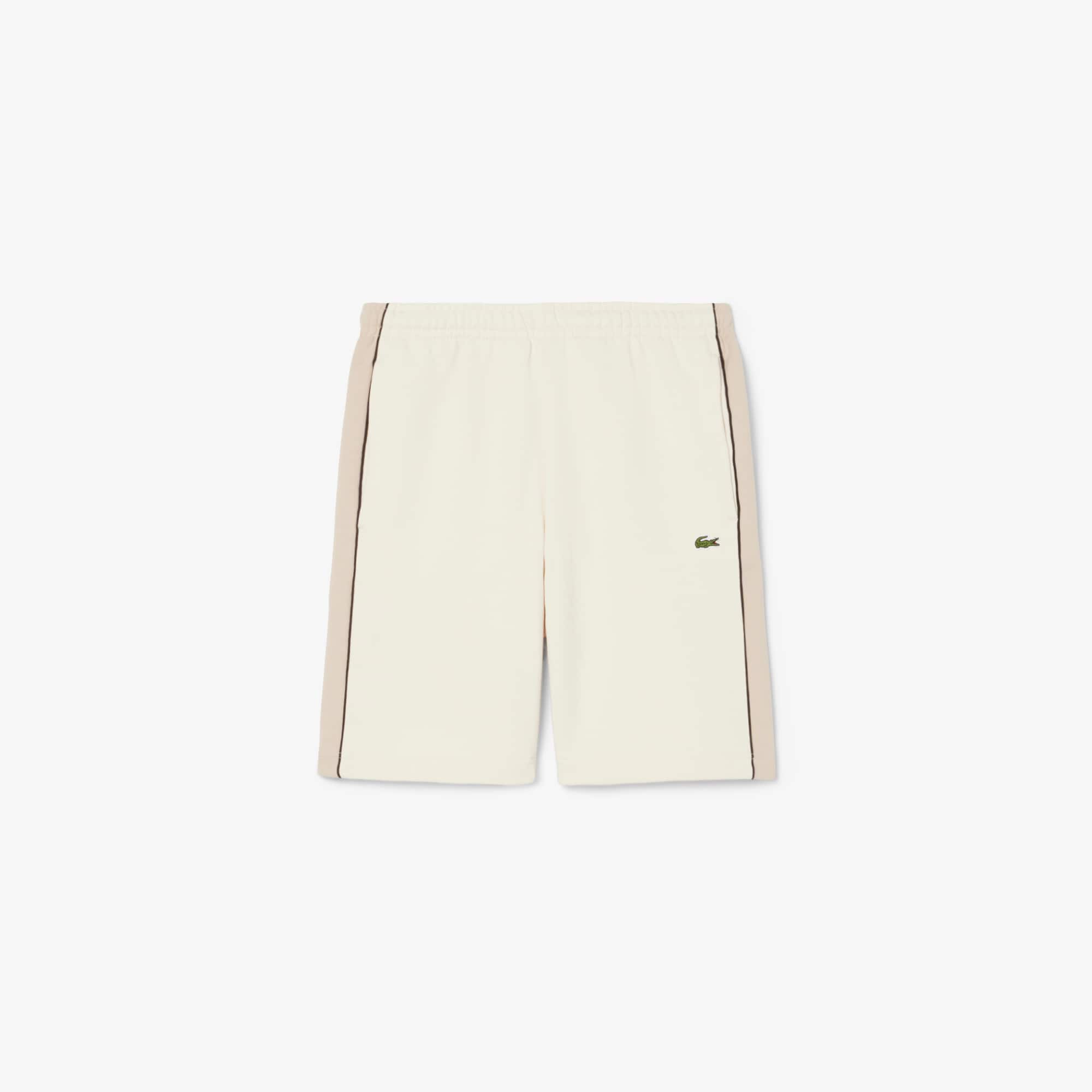 Regular Fit Colorblock Fleece Shorts - Beige