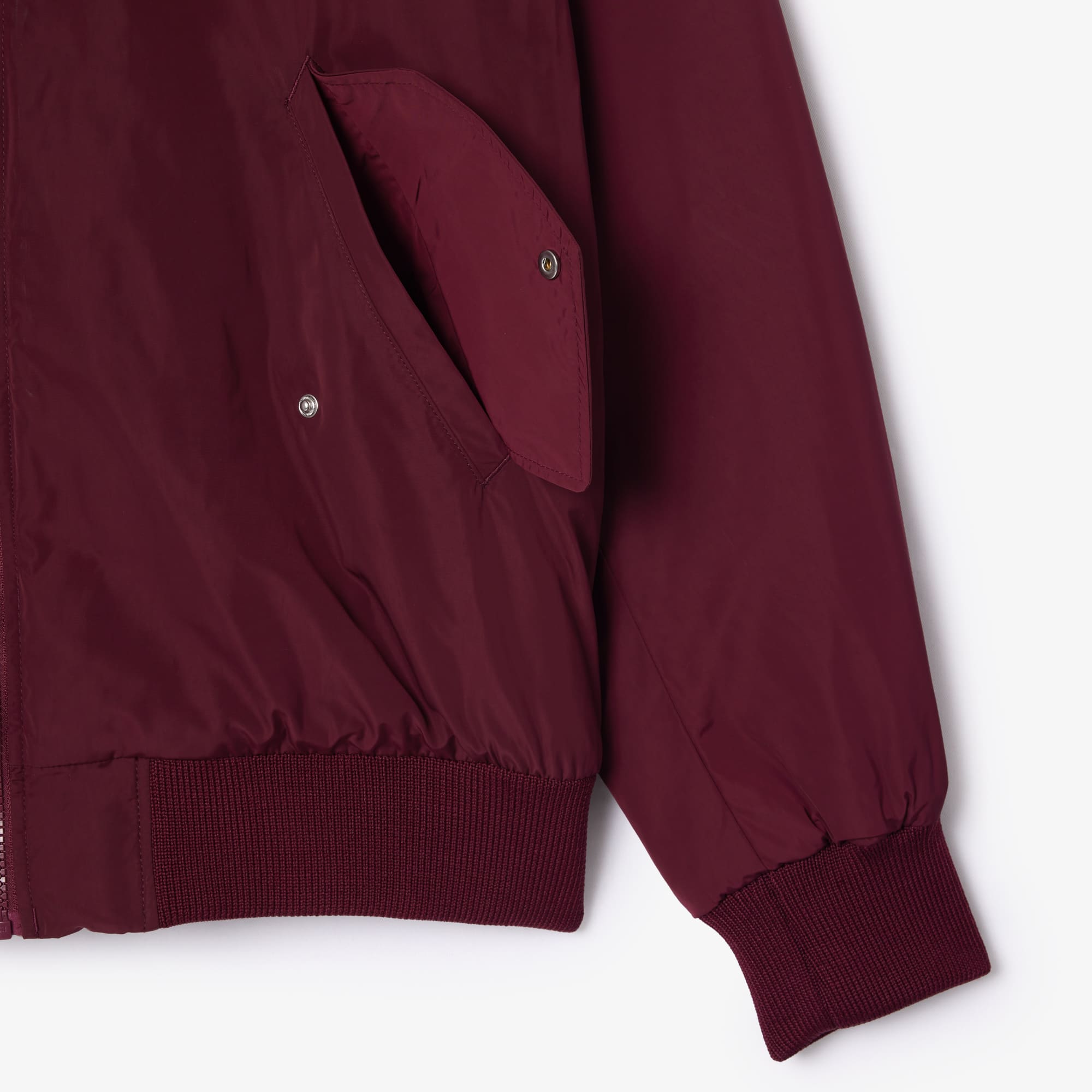 Women's Oversized Ribbed Cuff Bomber Jacket - Bordeaux