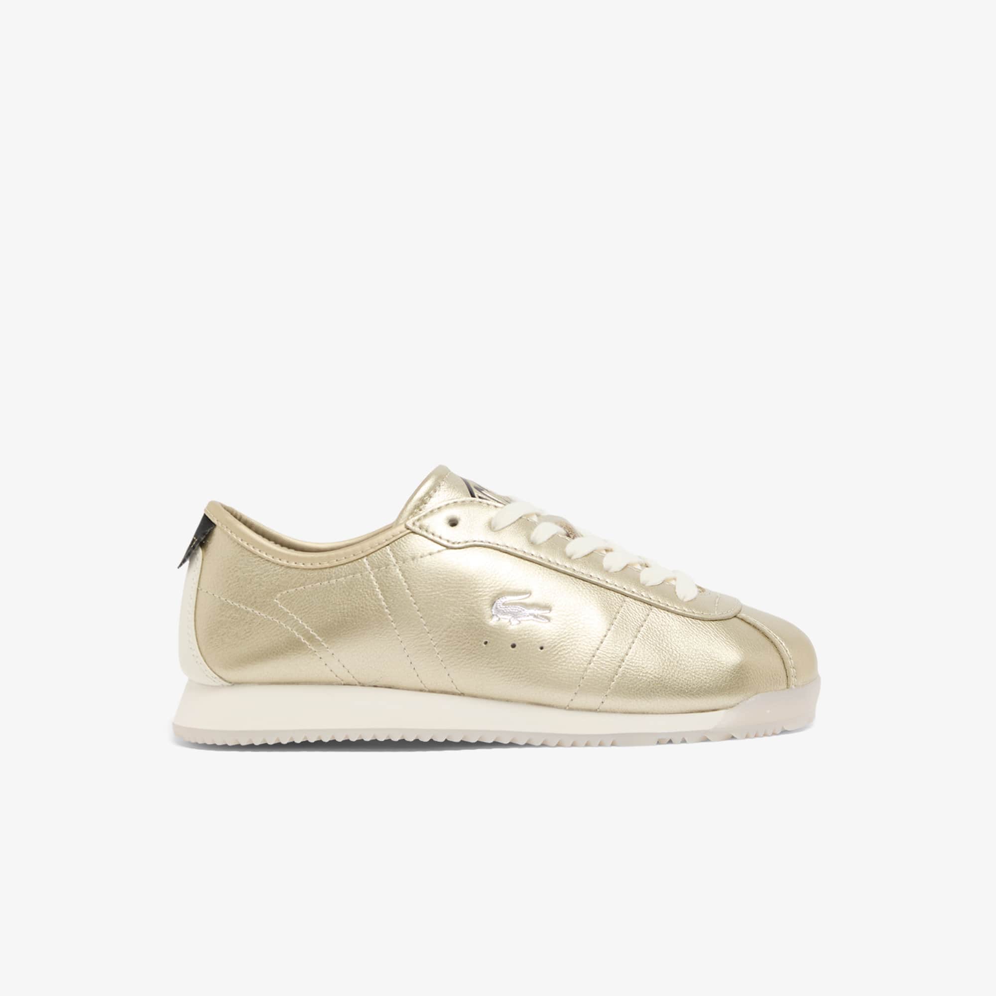 Women's Club-Low Leather Sneakers - GLD/OFF WHT