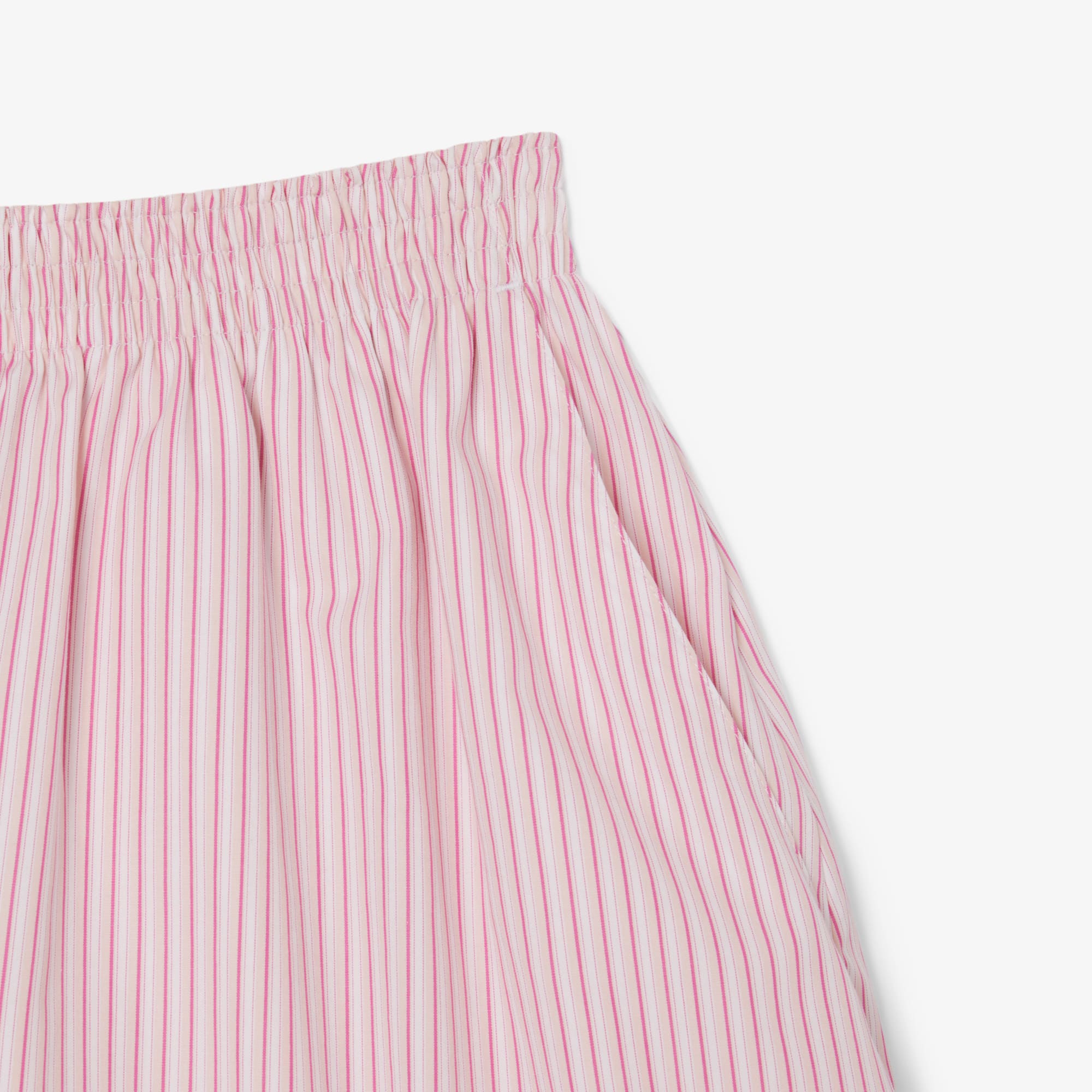Women's Relaxed Fit Lightweight Striped Poplin Shorts - Pink / Light Pink / White