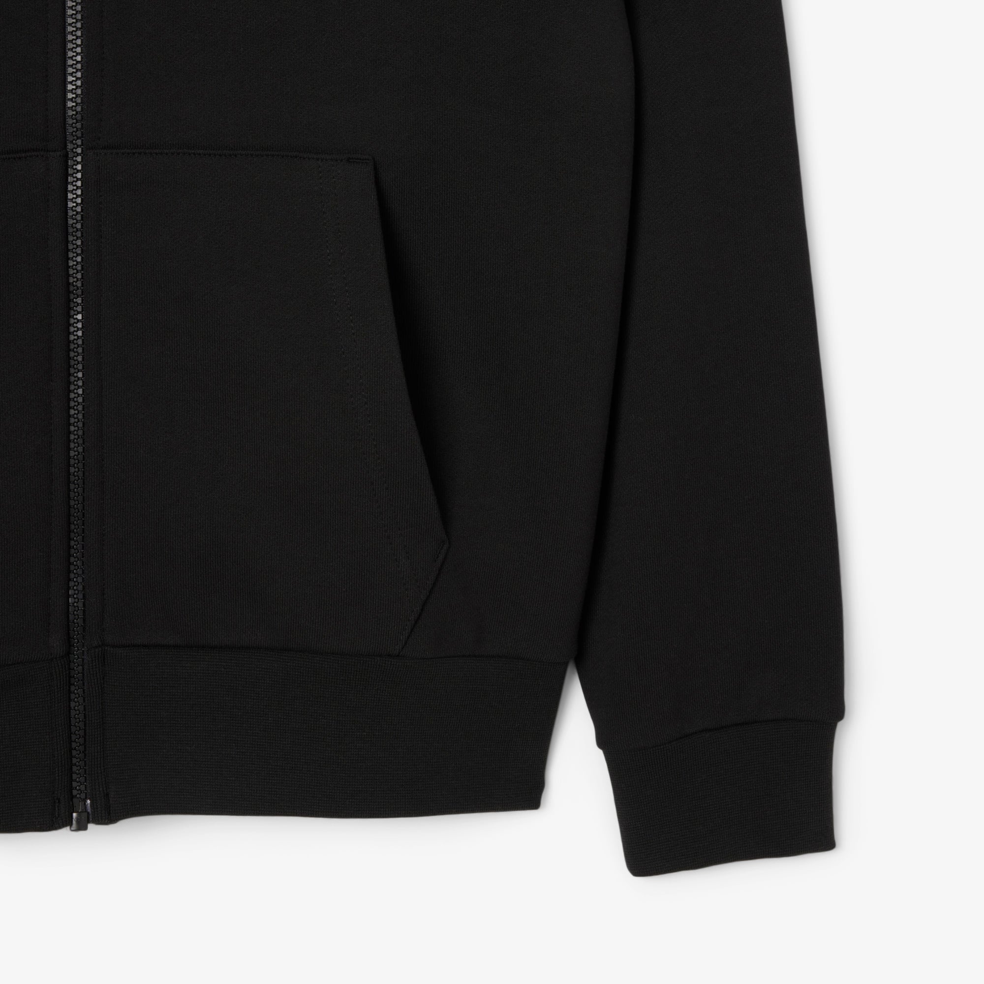Men's Zip-Up Colorblock Hoodie - Black / White / Green