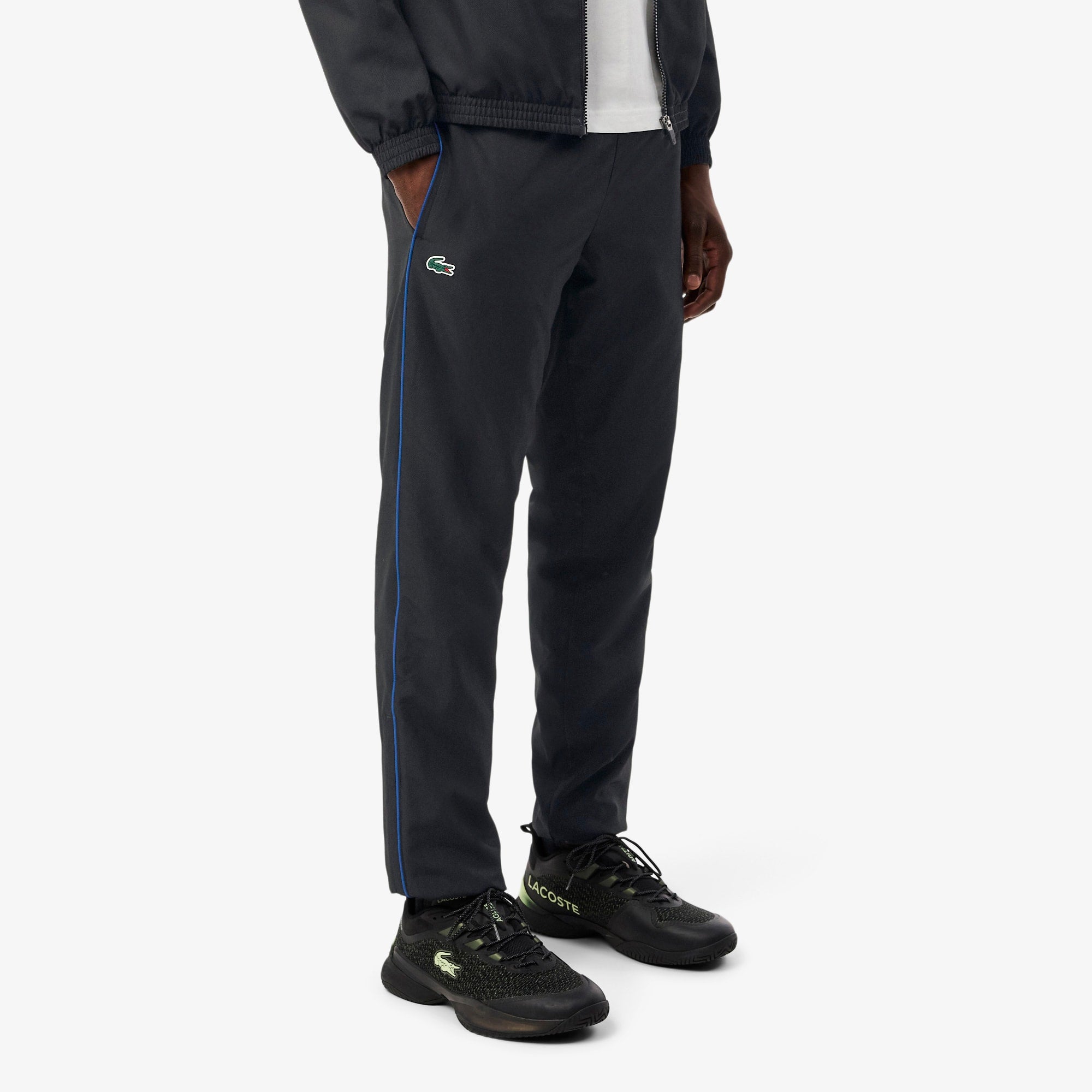 Men's Tennis Printed Tracksuit Pants - Black
