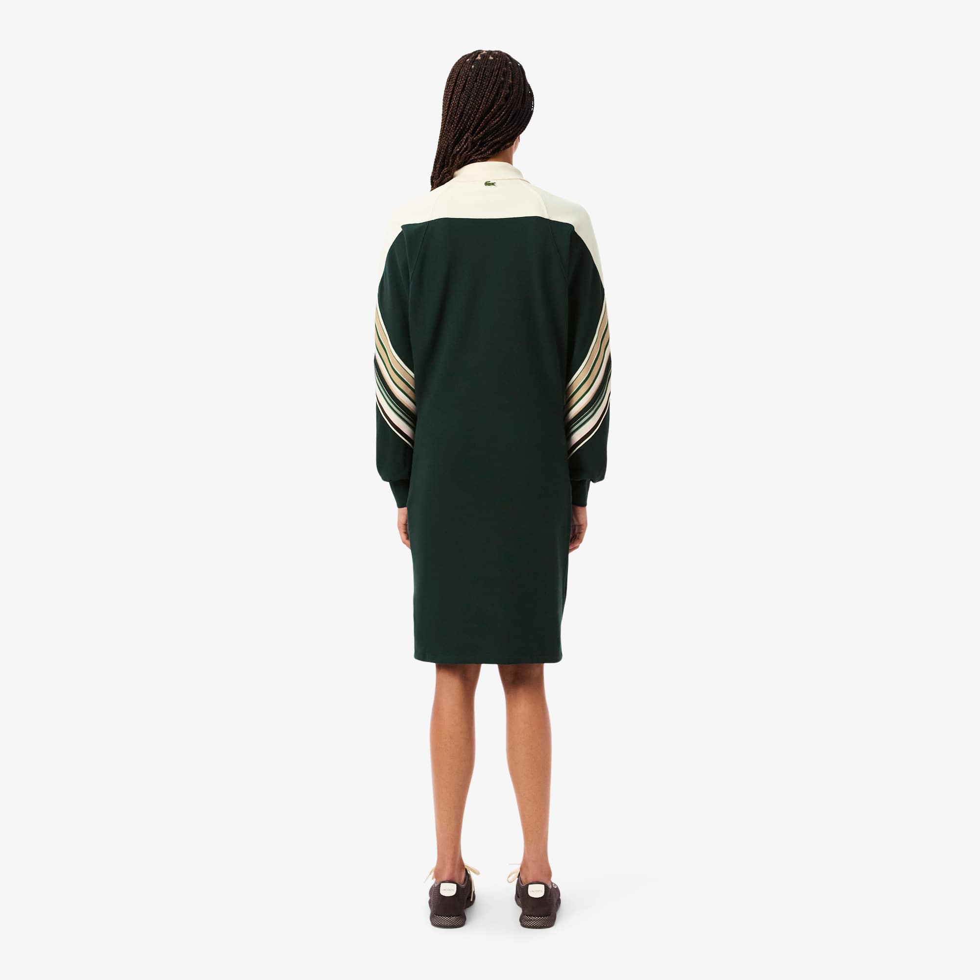 Women's Slim Fit Made In France Piqué Dress - Green / White