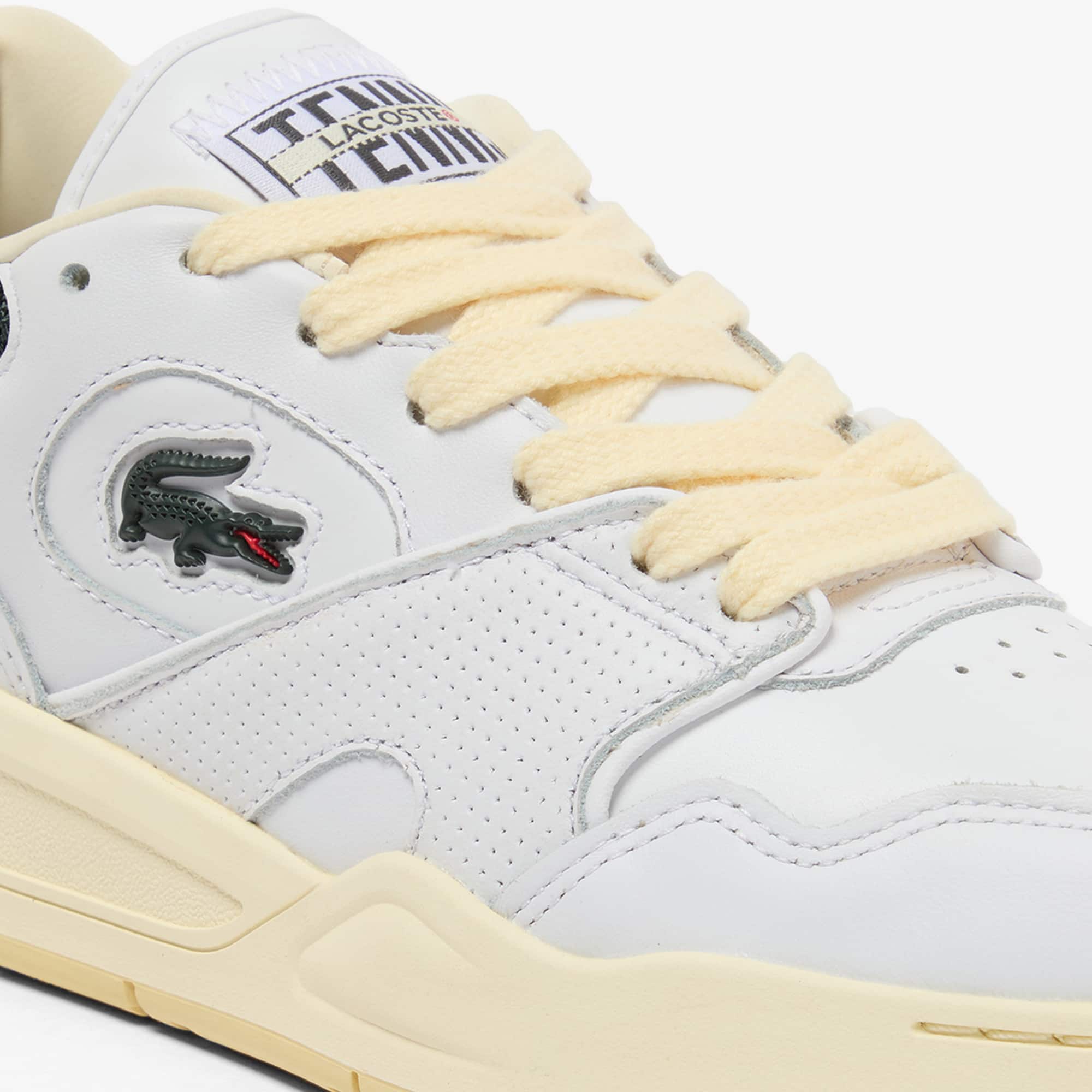 Women's Lineshot Leather Sneakers - WHITE/DARK GREEN