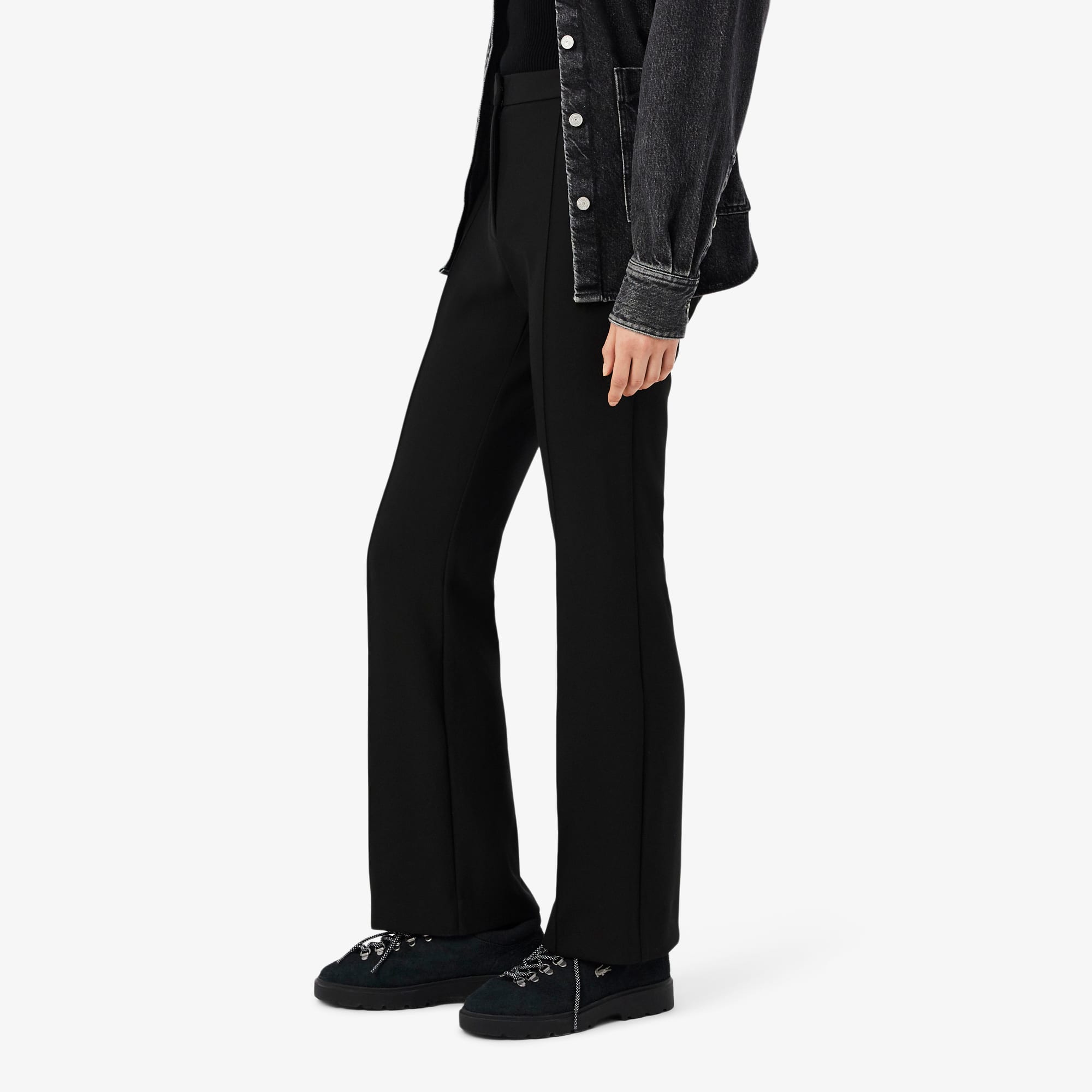 Women's High Waist Flared Pants - Black