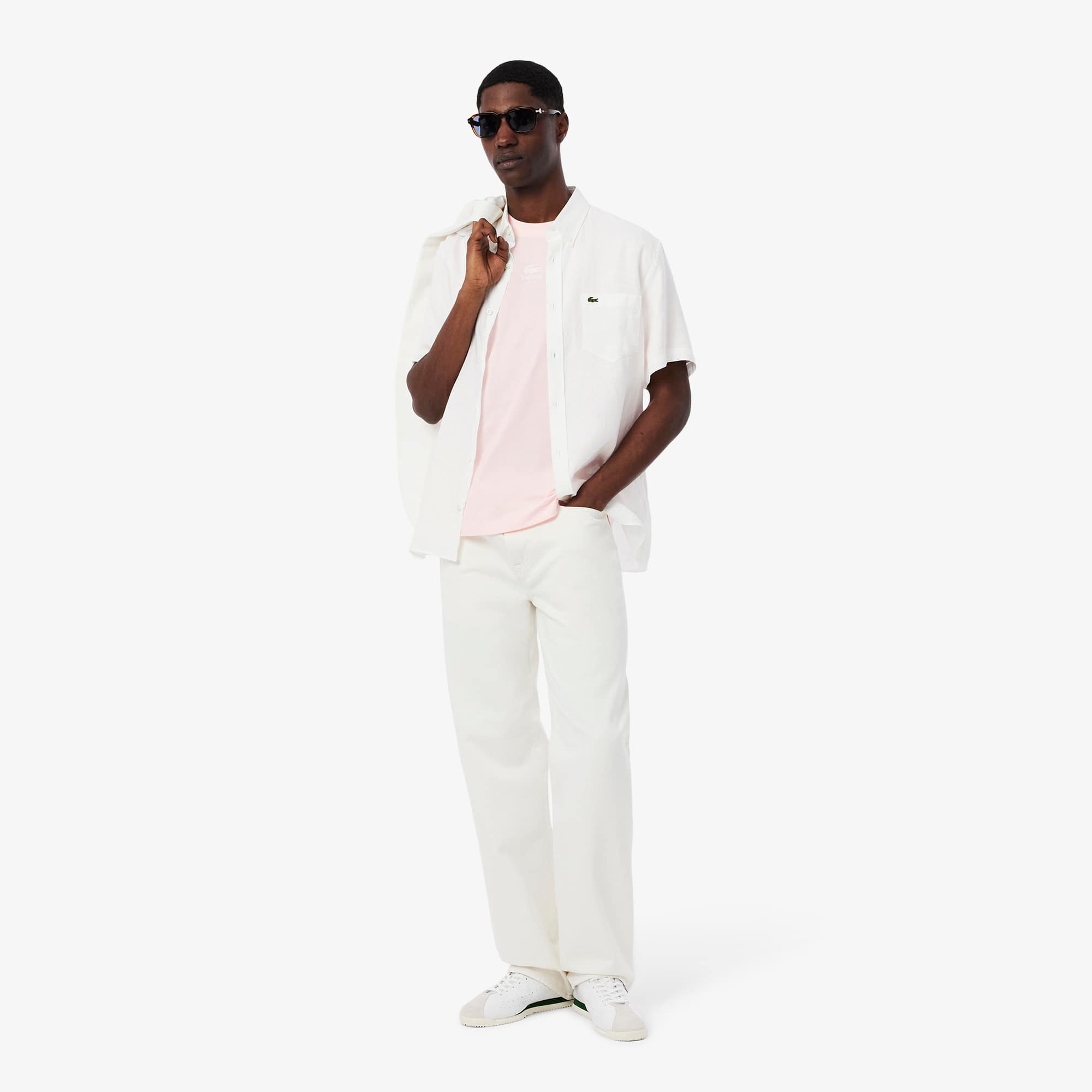 Unisex Signature Print Cotton T-Shirt - Light Pink