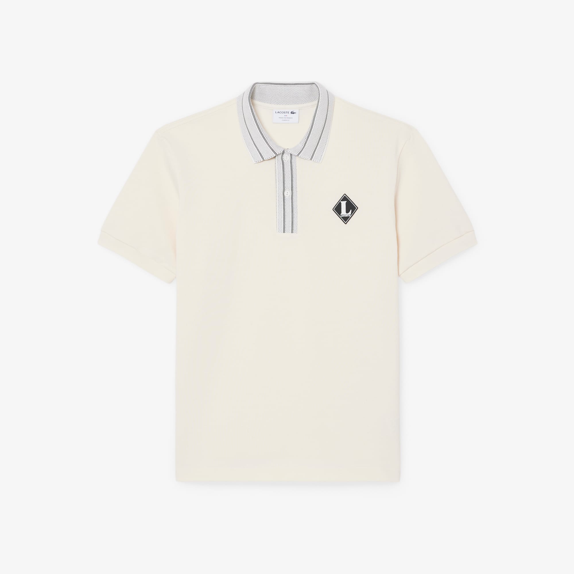 Made In France Classic Fit Badge Polo - Cream