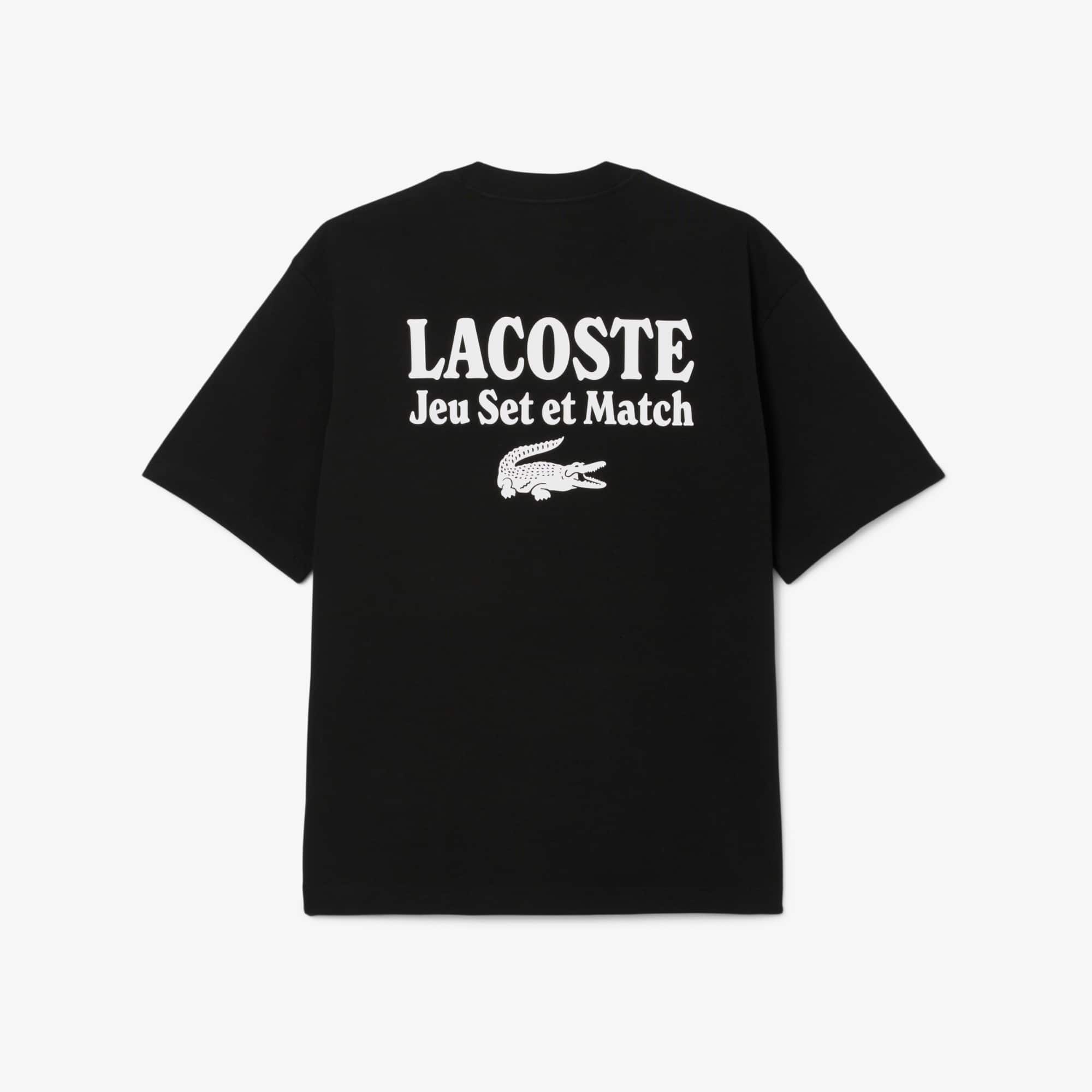 Men's Loose Fit Heavy Jersey Printed T-Shirt - Black