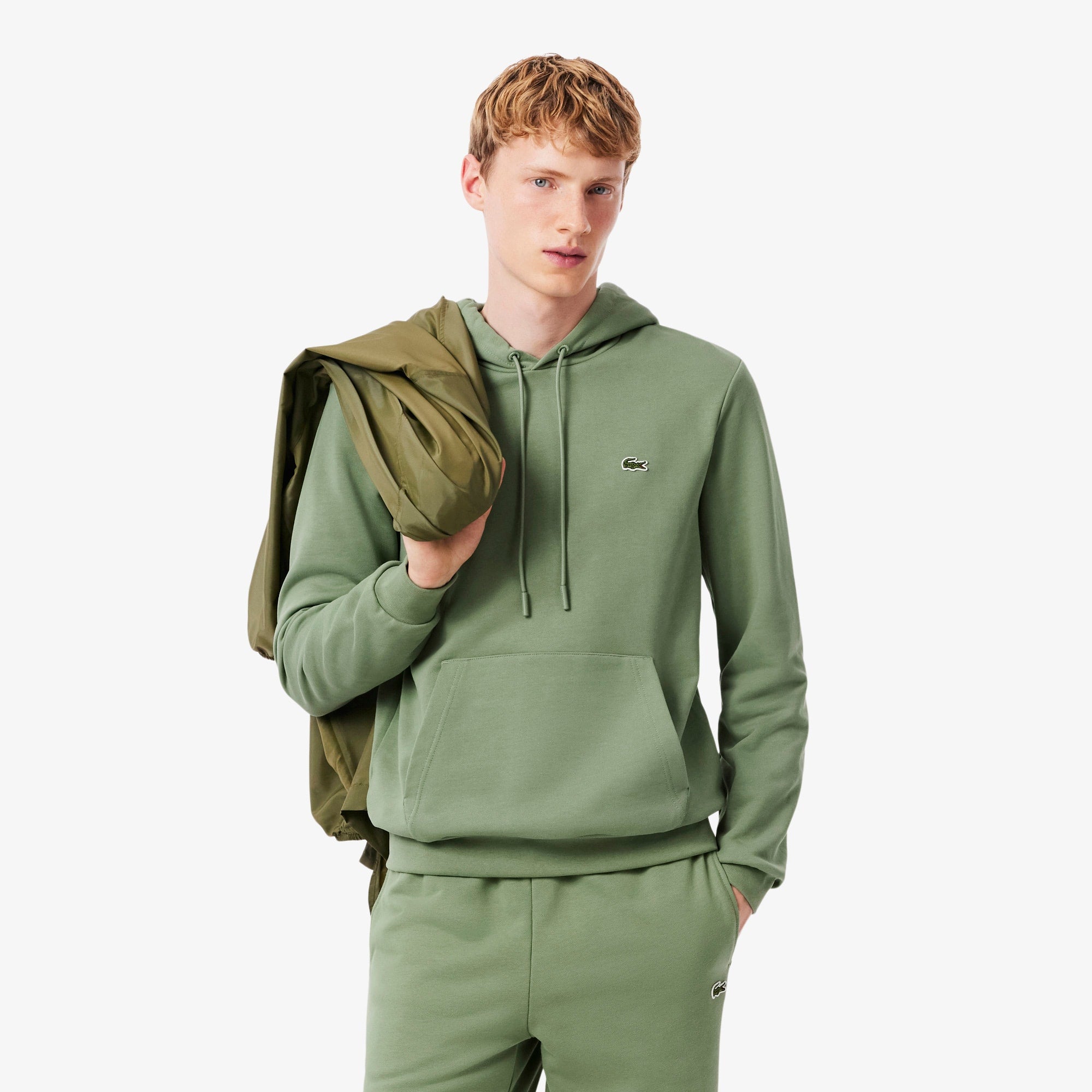 Men's Cotton Fleece Hoodie - Green