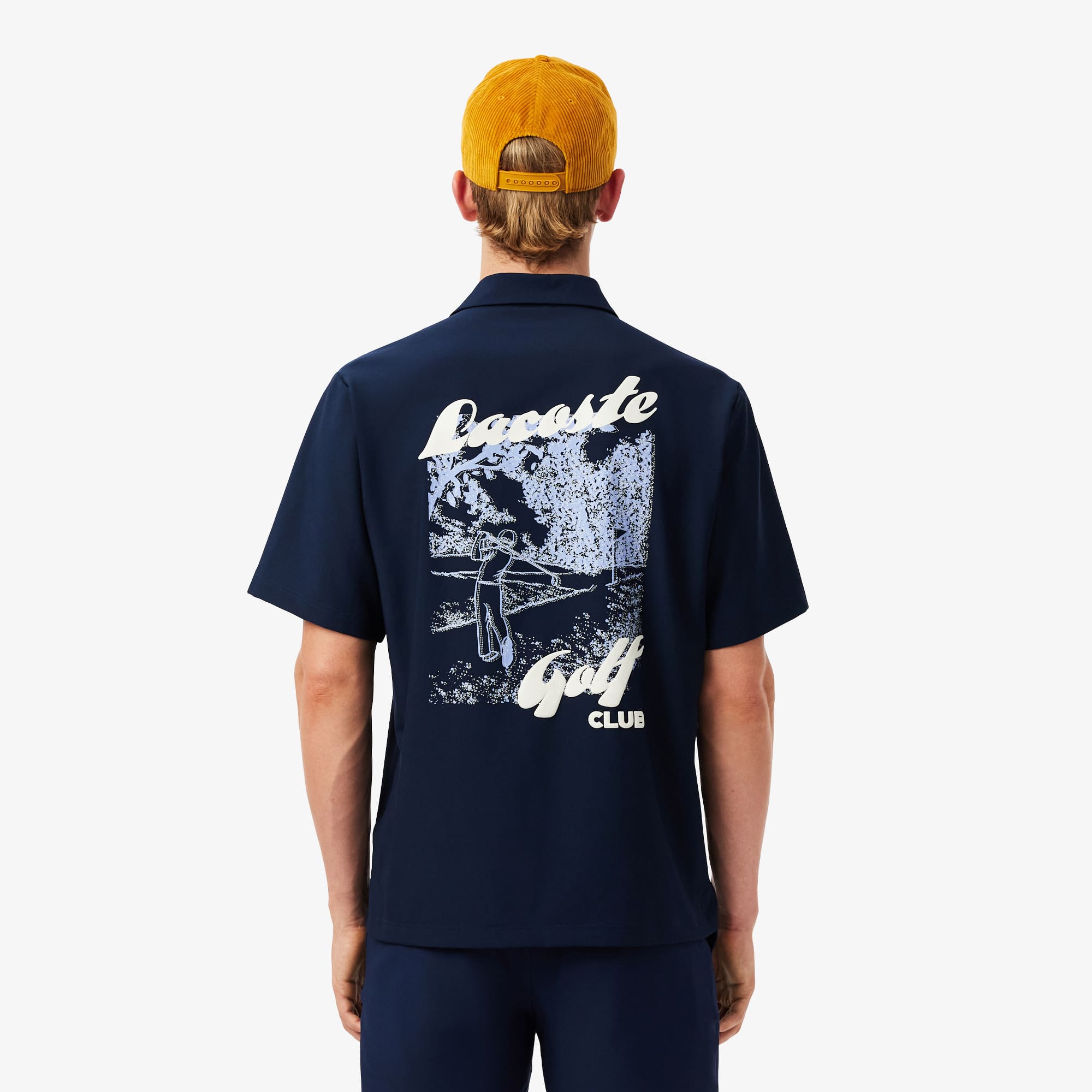 Men's Ultra Dry Printed Stretch Golf Shirt - Navy Blue