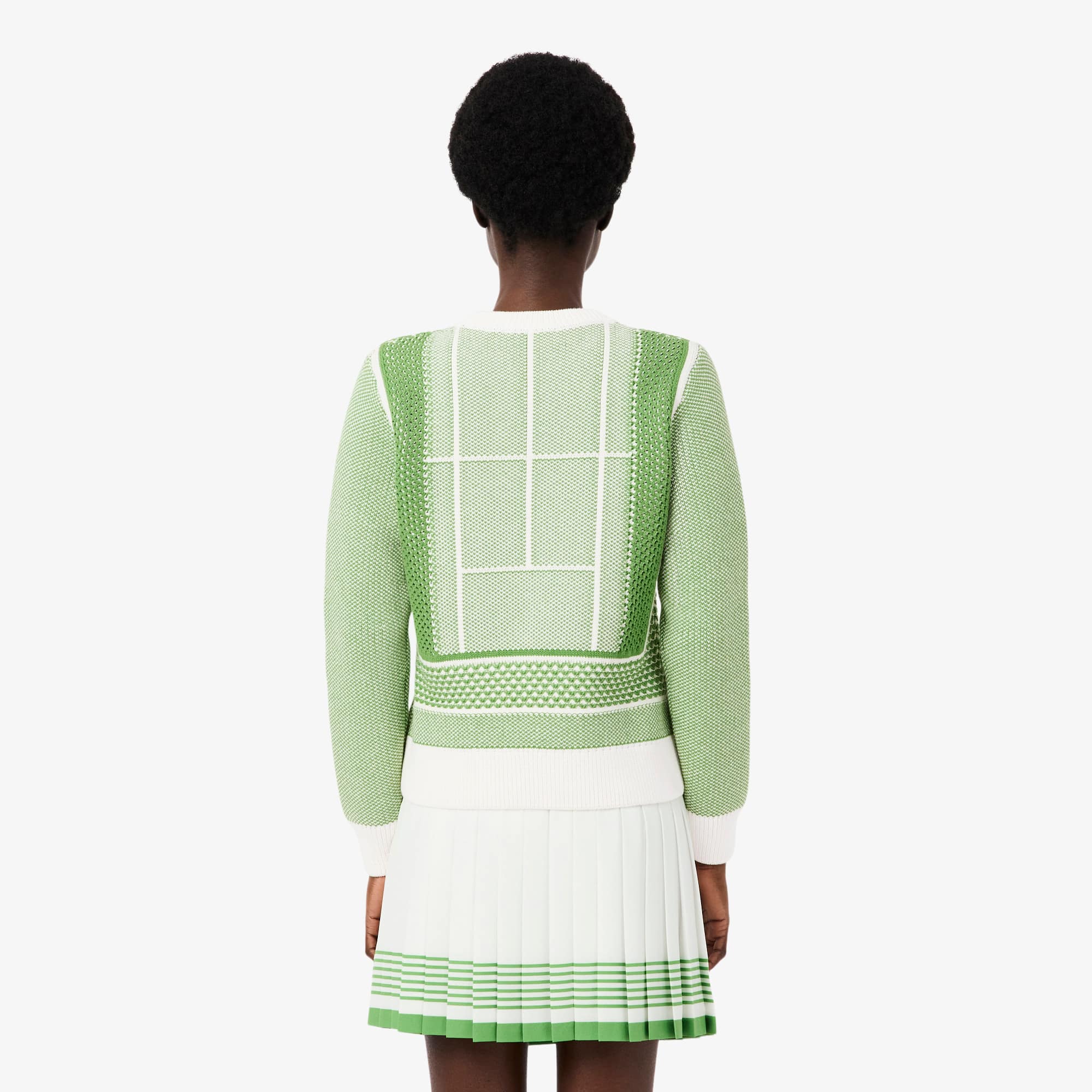 Tennis Court Graphic Sweater - Blanc / Vert