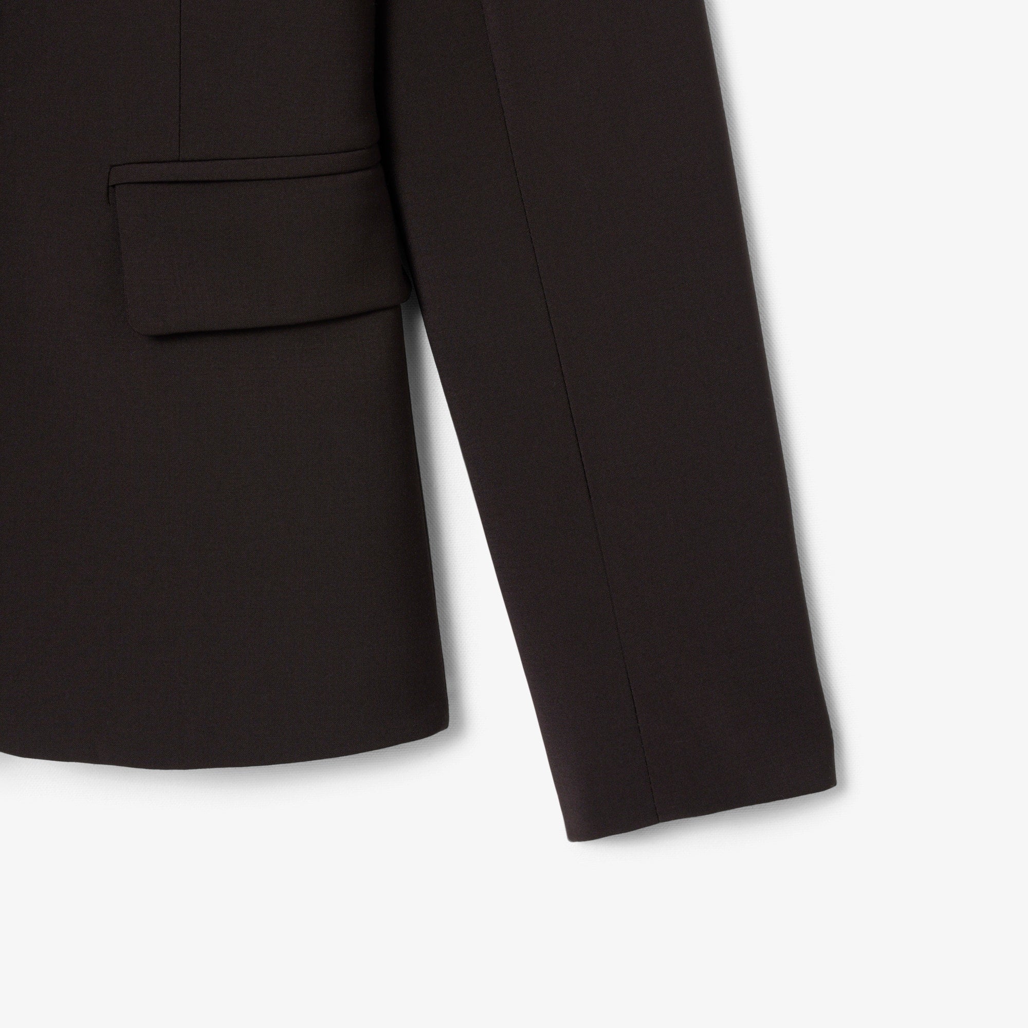 Women's Embroidered Logo Slim Fit Wool Blazer - Brown