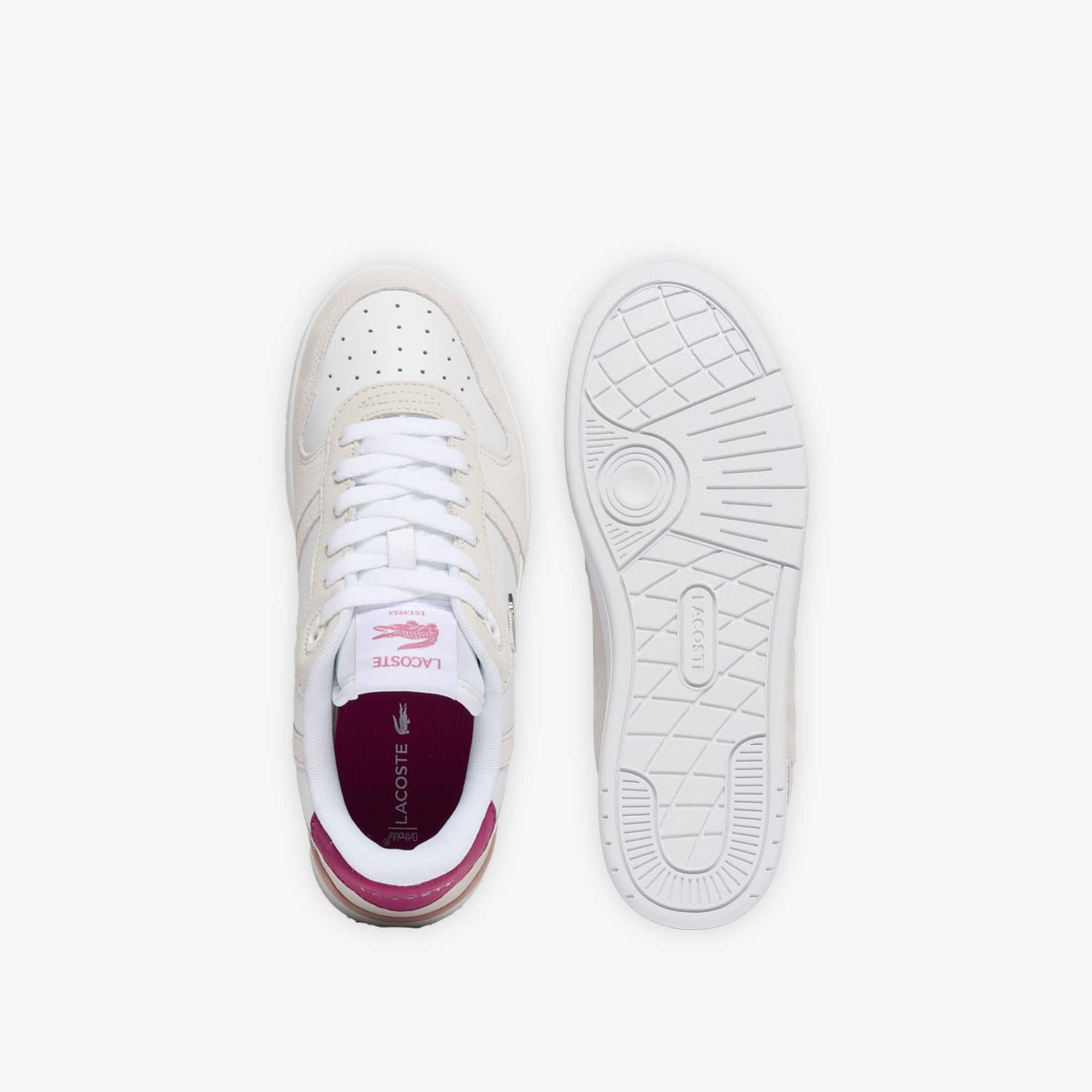 Women's T-Clip Set Suede Sneakers - WHT/DK PURP