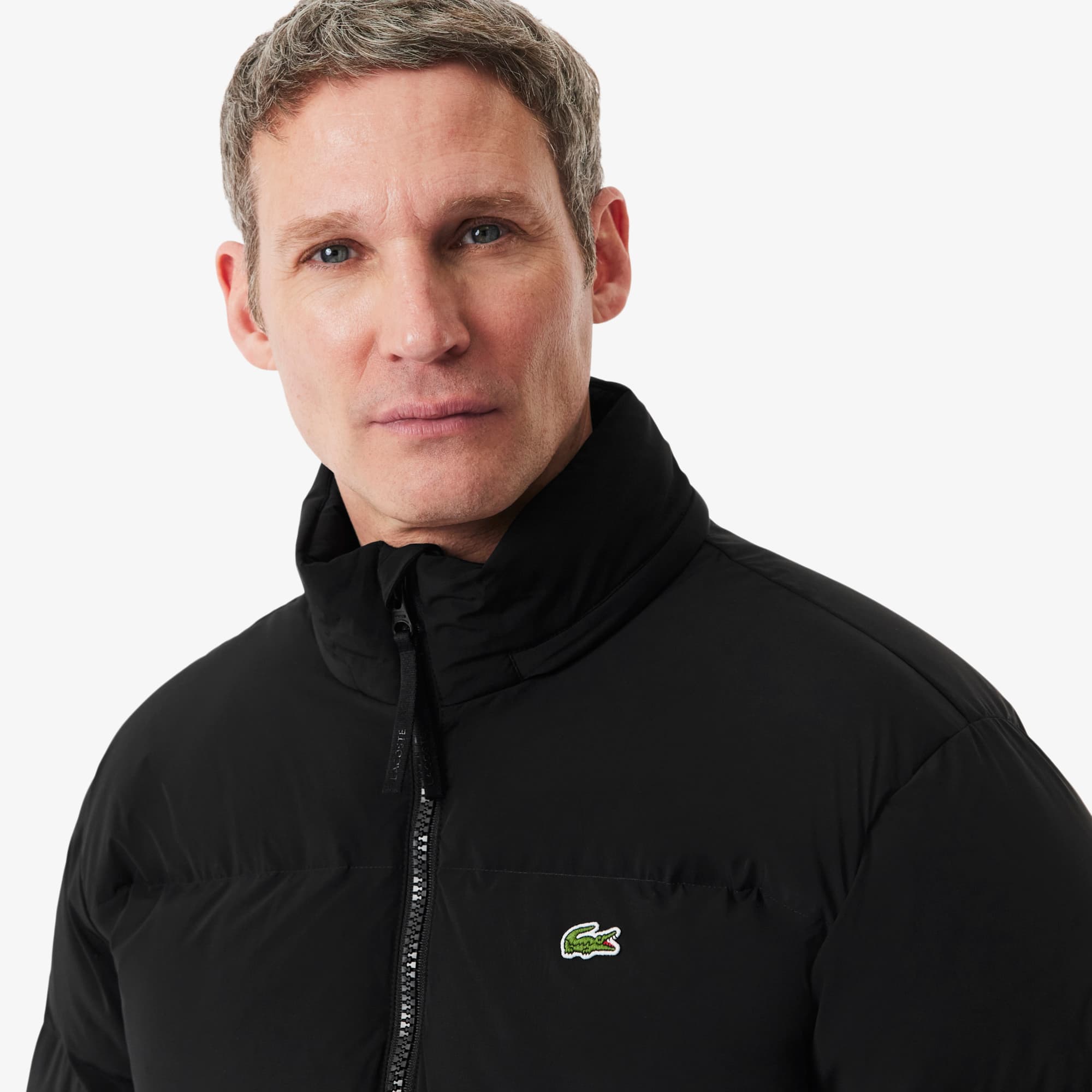 Men's Water-Repellent Hooded Down Jacket - Black