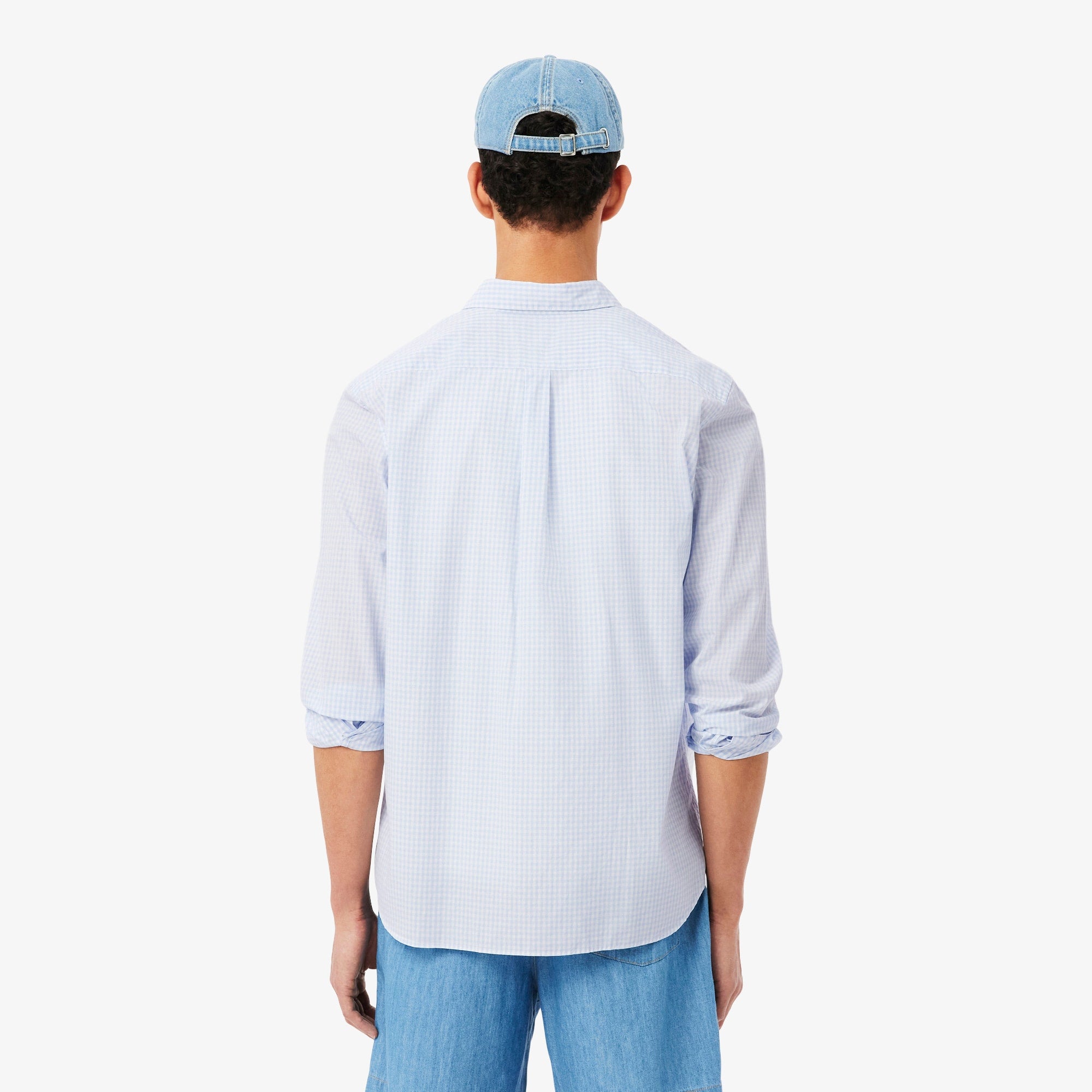 Regular Fit Plaid Poplin Shirt - White / Light Blue