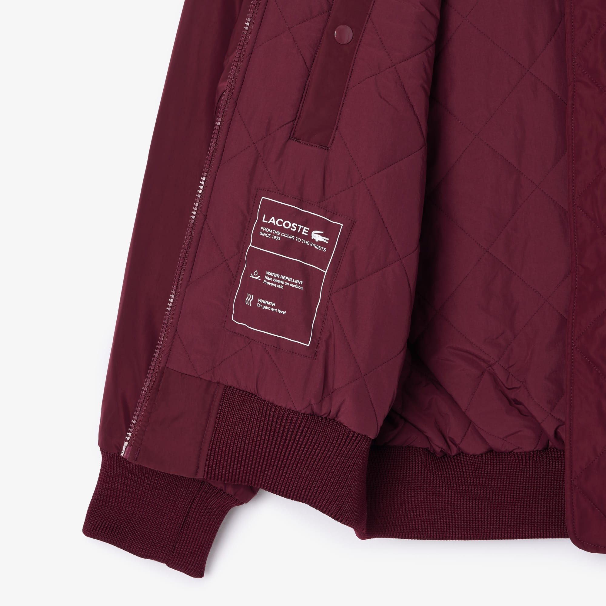 Women's Oversized Ribbed Cuff Bomber Jacket - Bordeaux