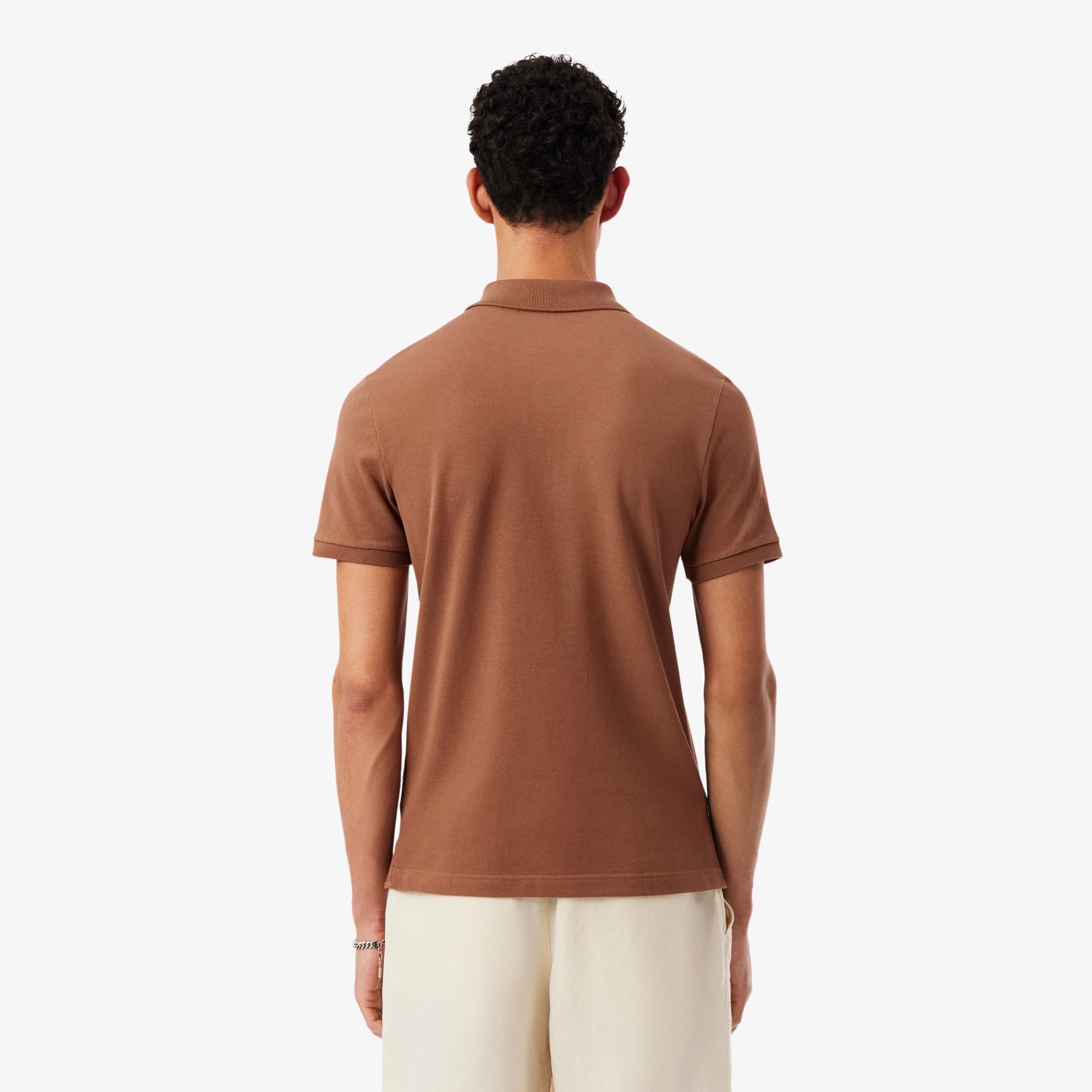 Men's Slim Fit Piqué Polo - Light Brown