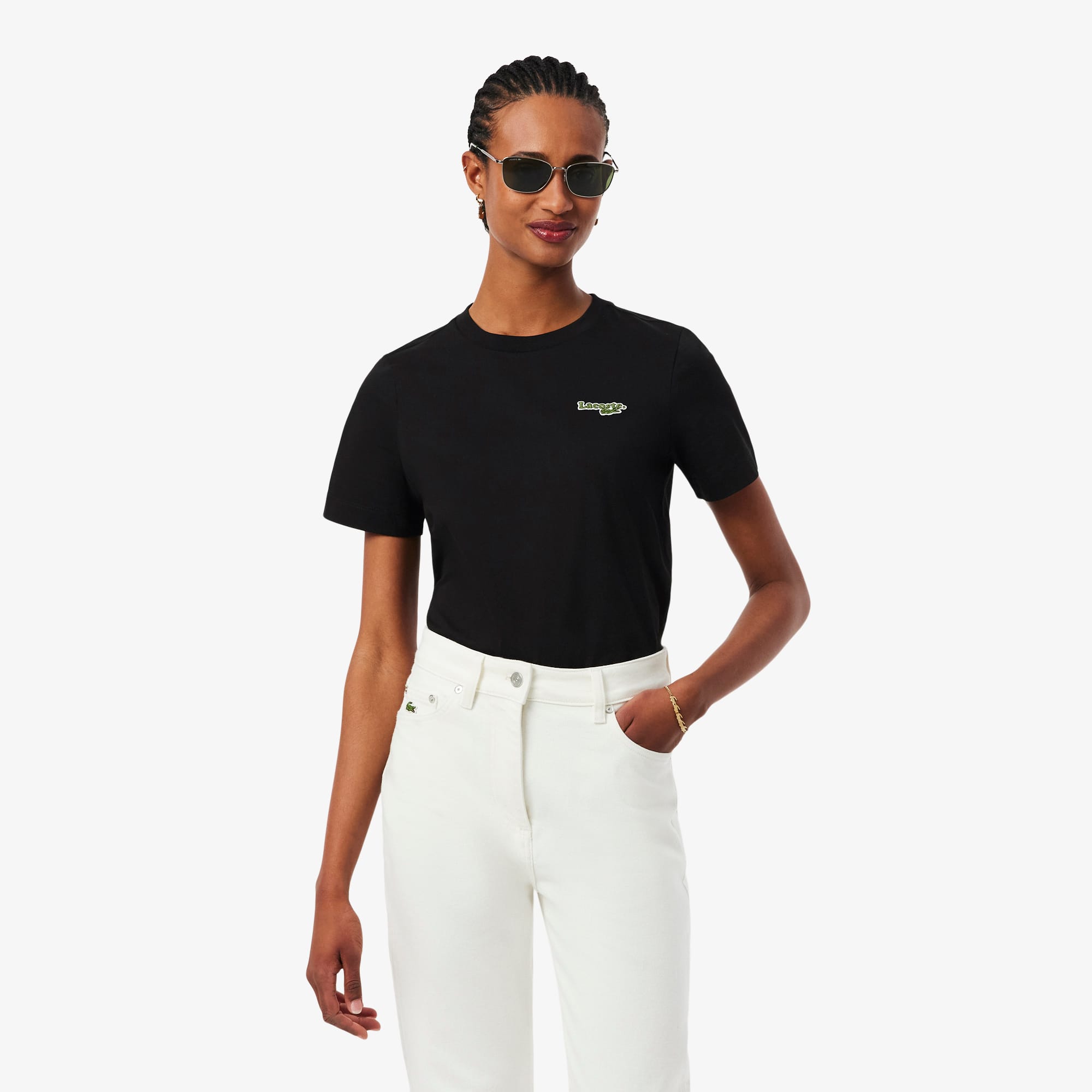 Cotton Badge T-Shirt - Black