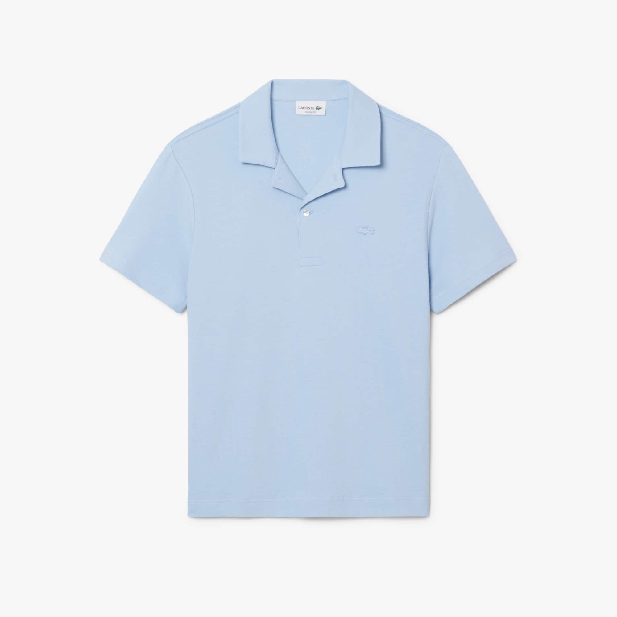 Classic Fit Textured Polo - Light Blue