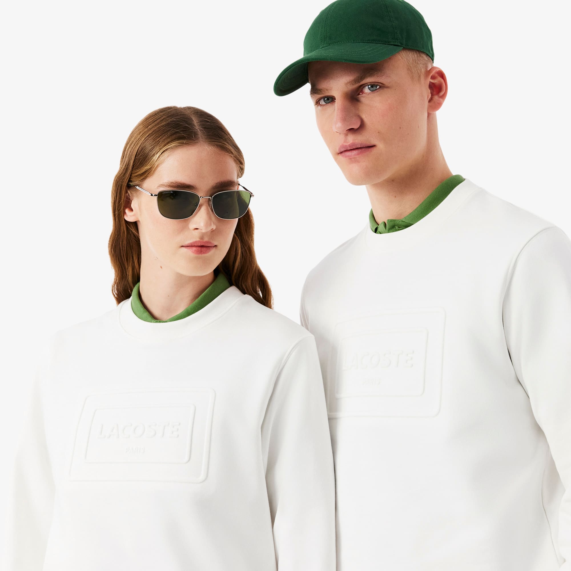 Embossed Fleece Sweatshirt - White