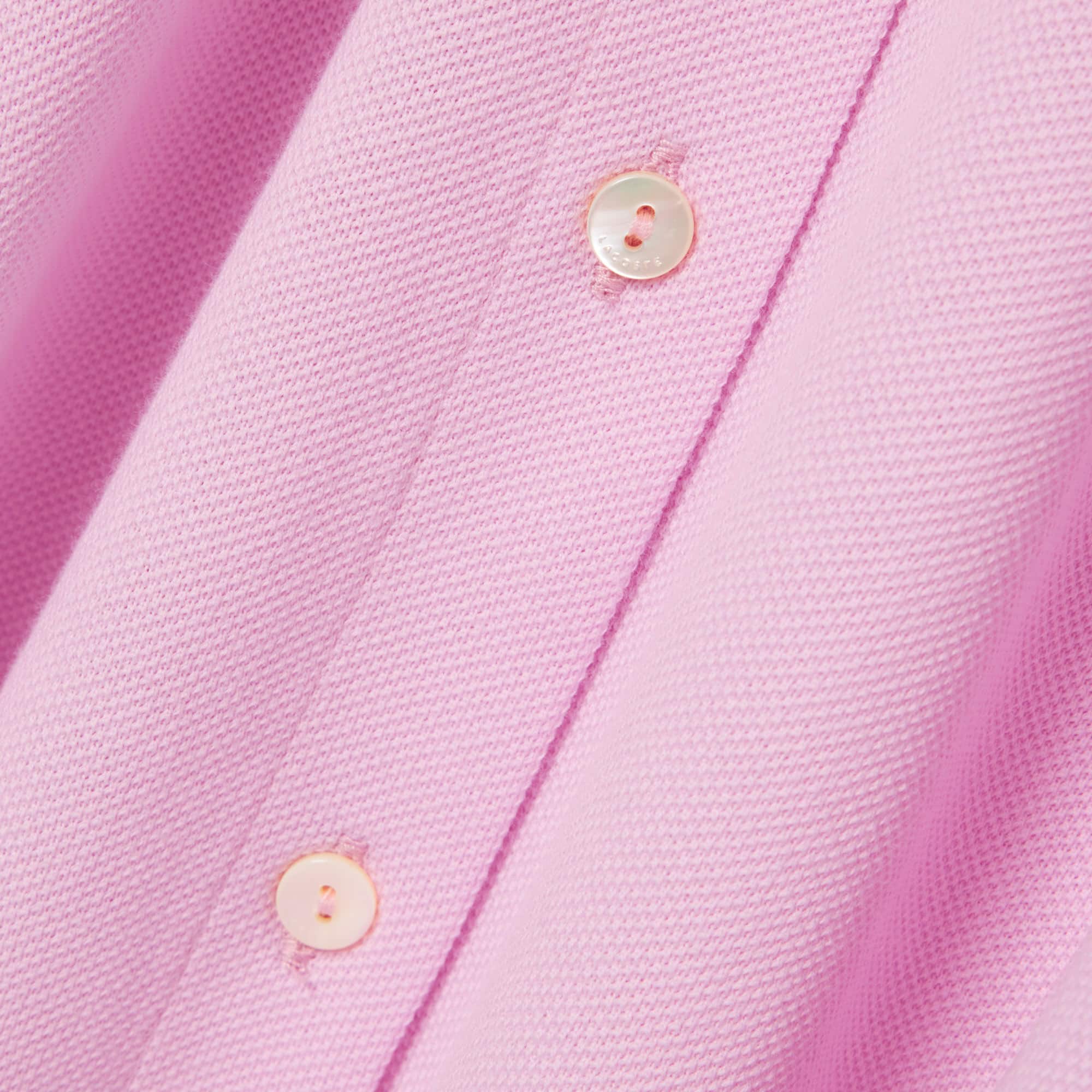 Women's Flared Mini-Piqué Polo Dress - Pink