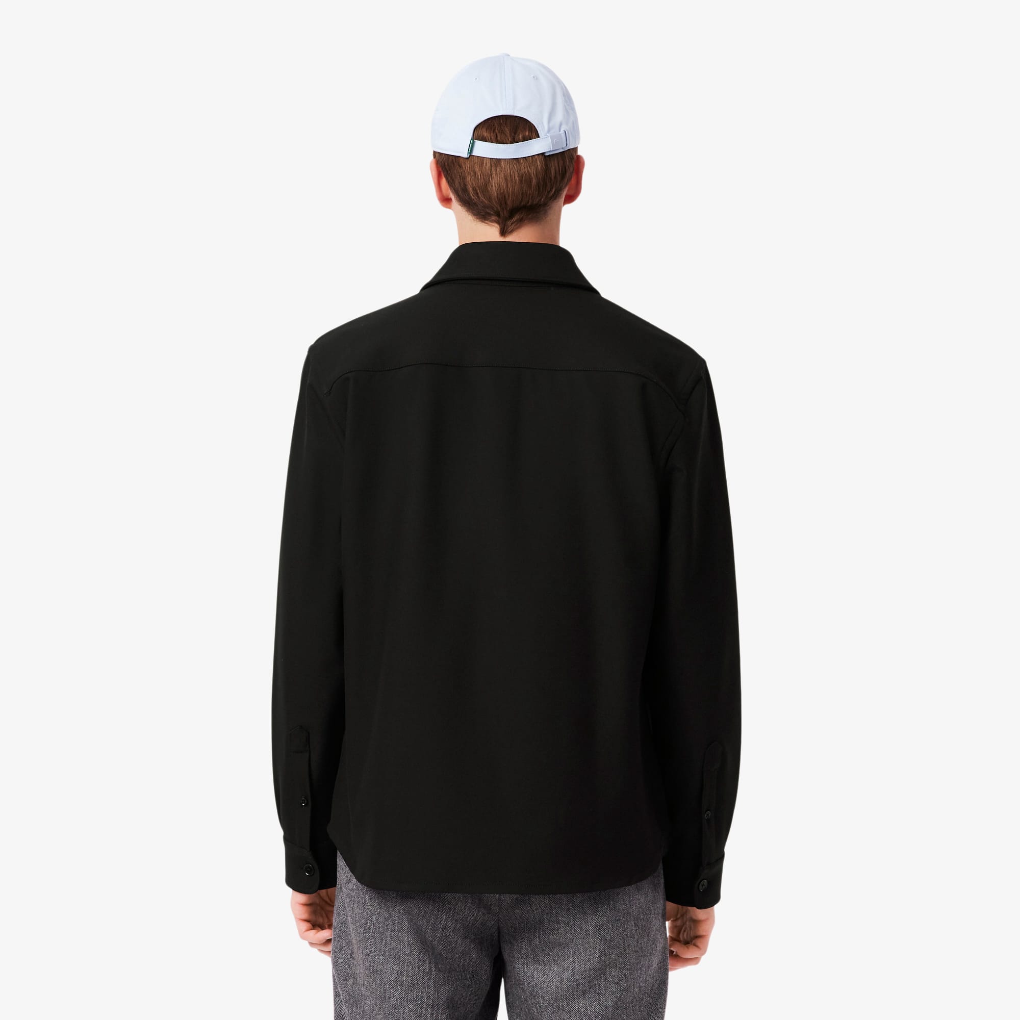 Men's Oversized Double Face Overshirt - Black