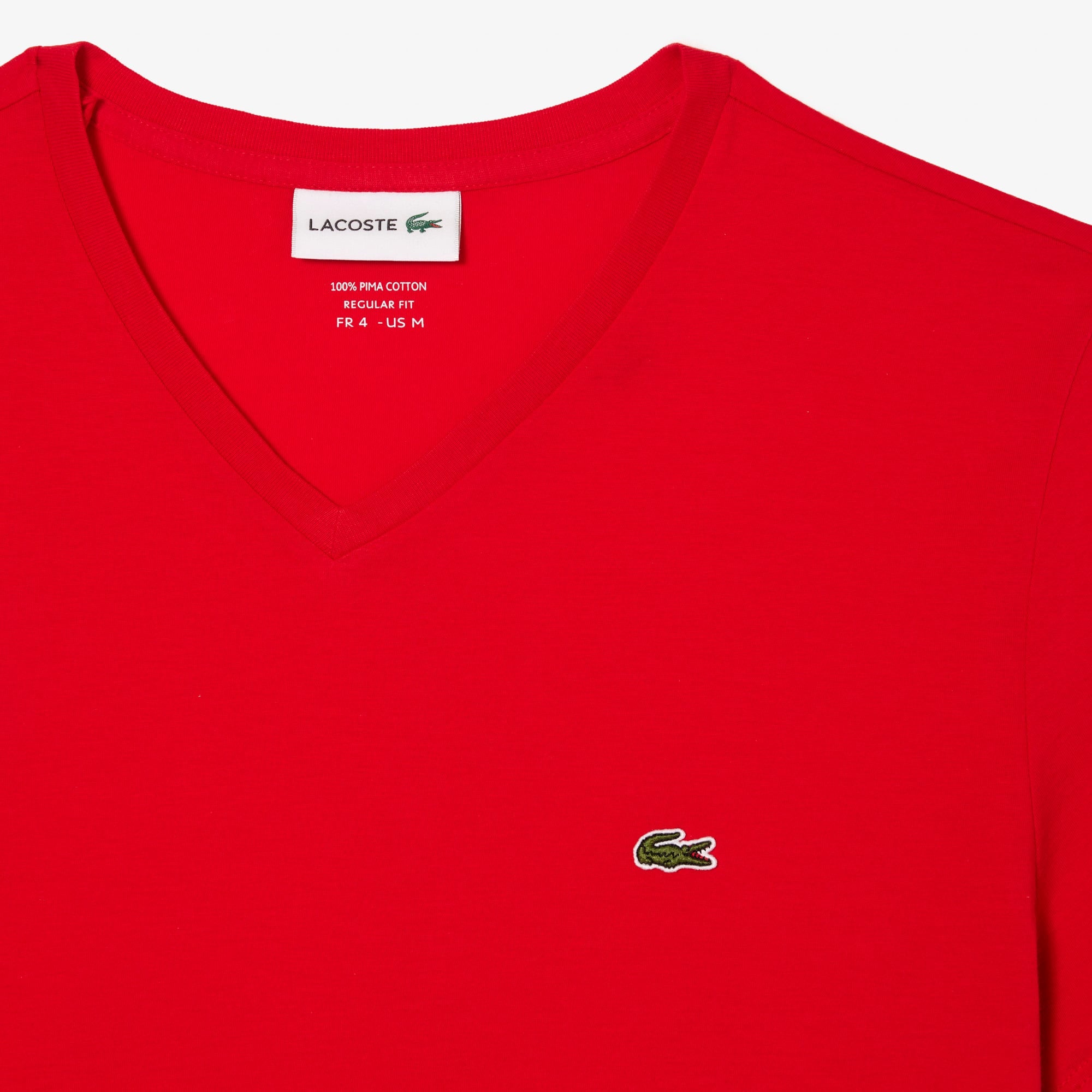 Men's Lightweight Pima Cotton V-Neck T-Shirt - Red