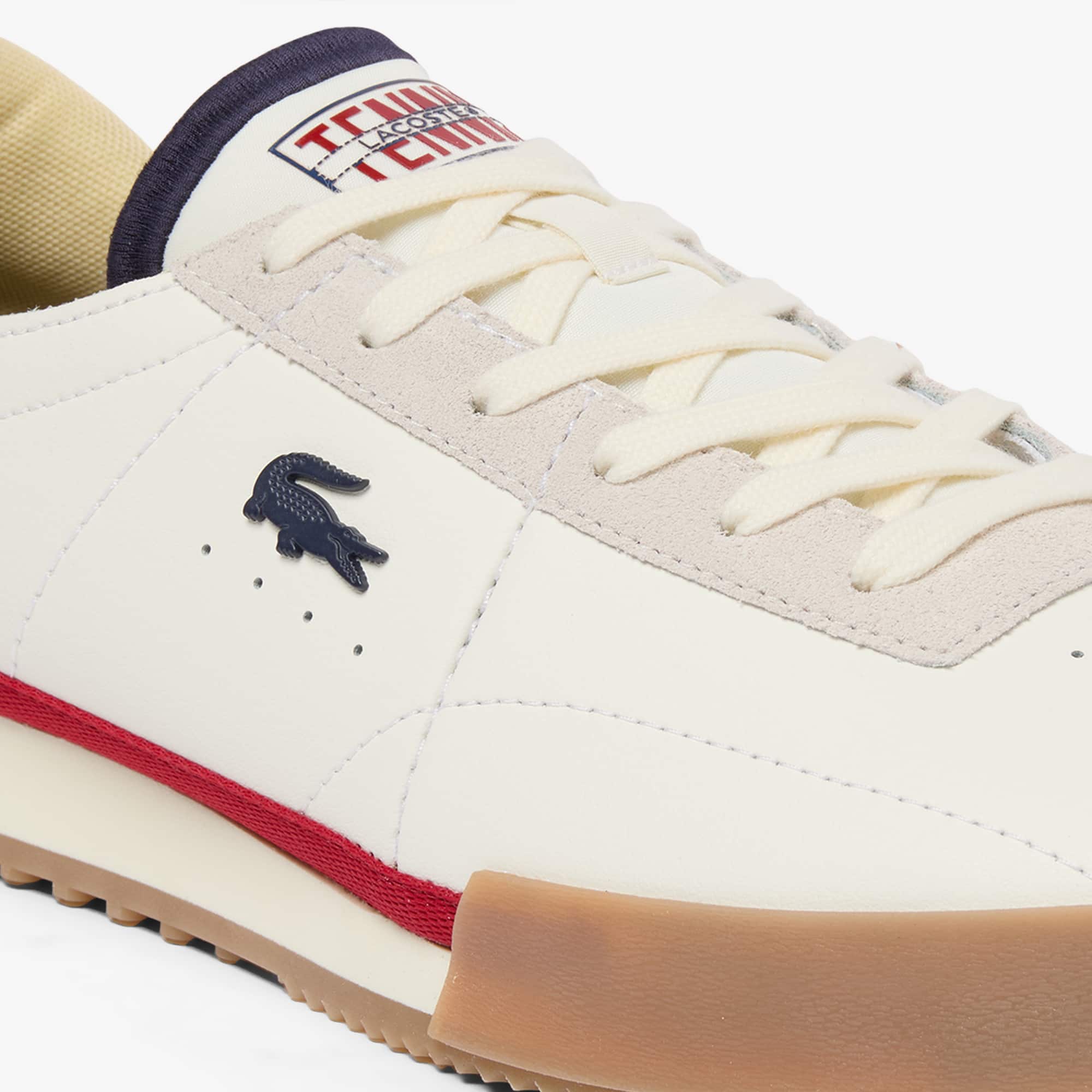 Men's Aura Leather Sneakers - WHT/NVY/RED