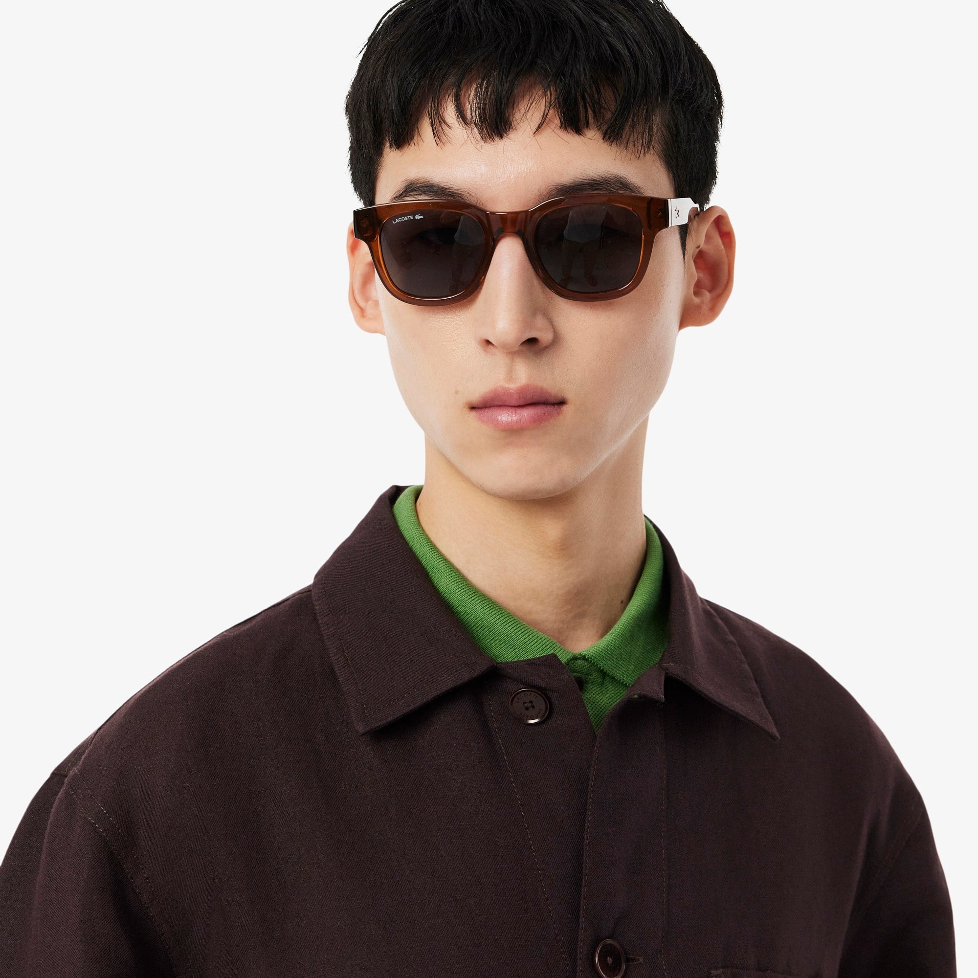 Linen Blend Overshirt - Brown