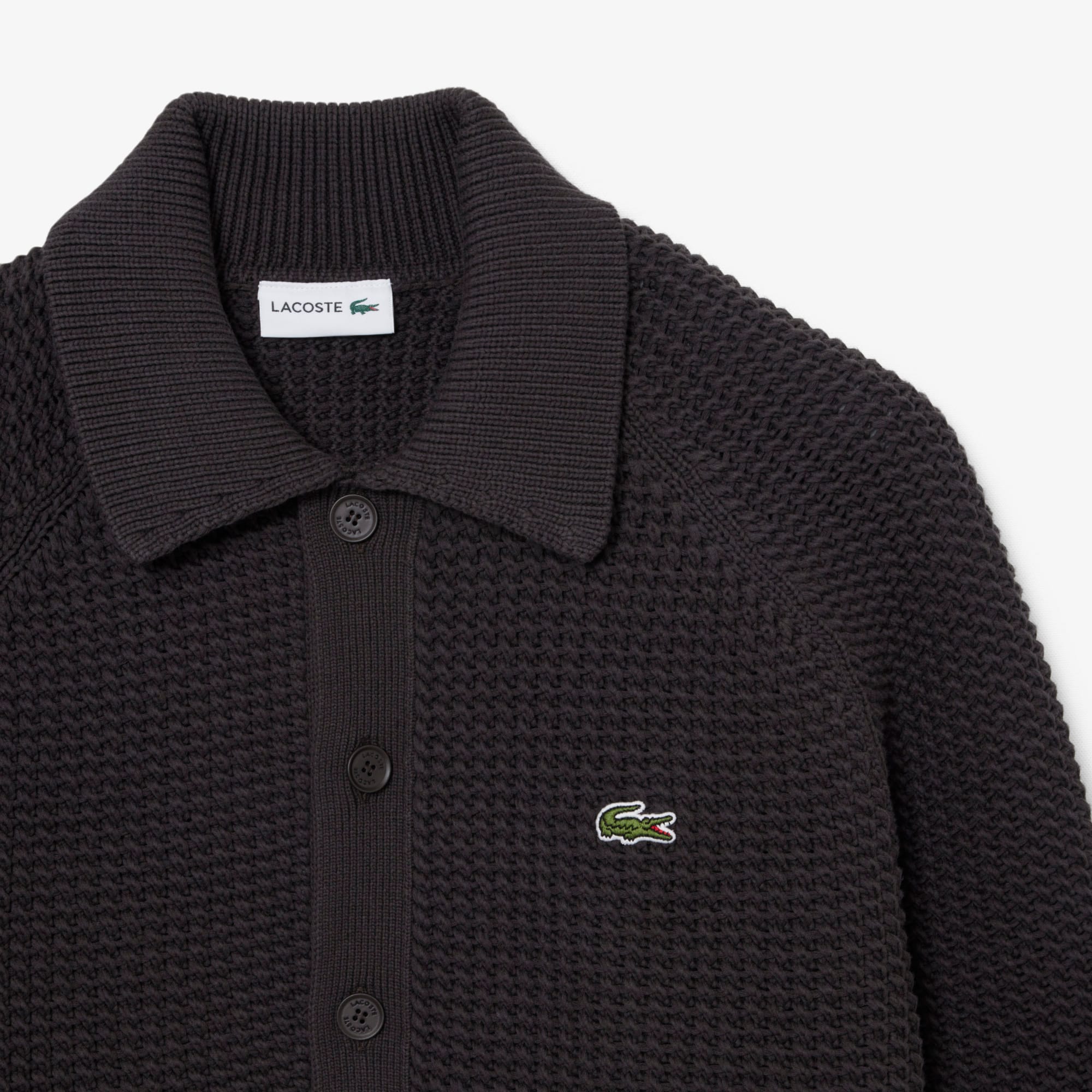 Chunky Knit Textured Jacket - Brown