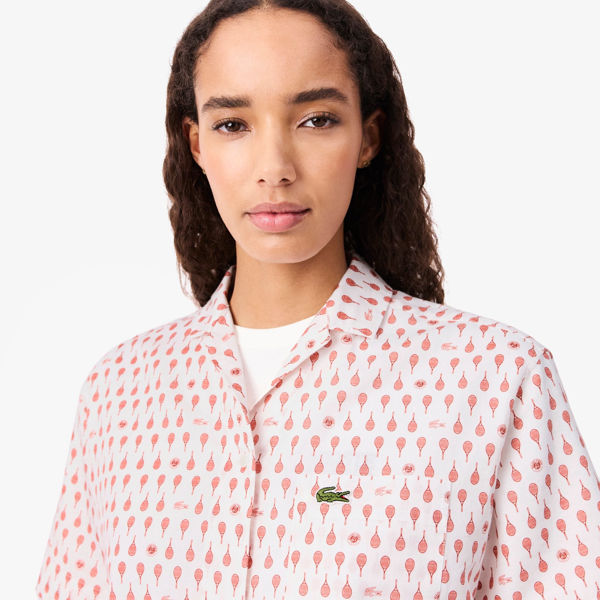 Roland-Garros Edition Print Shirt - Blanc / Marron