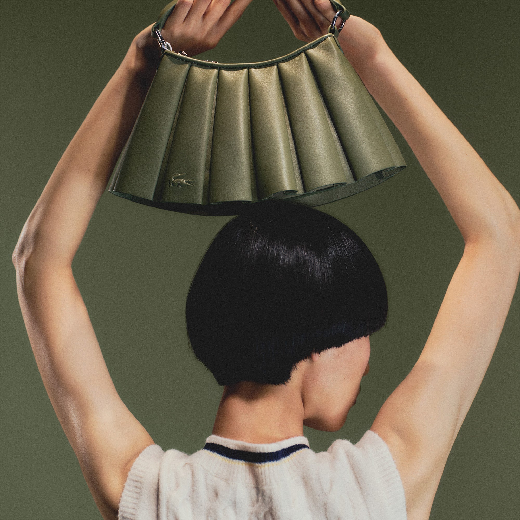 Small Lenglen Leather Bag - Kaki