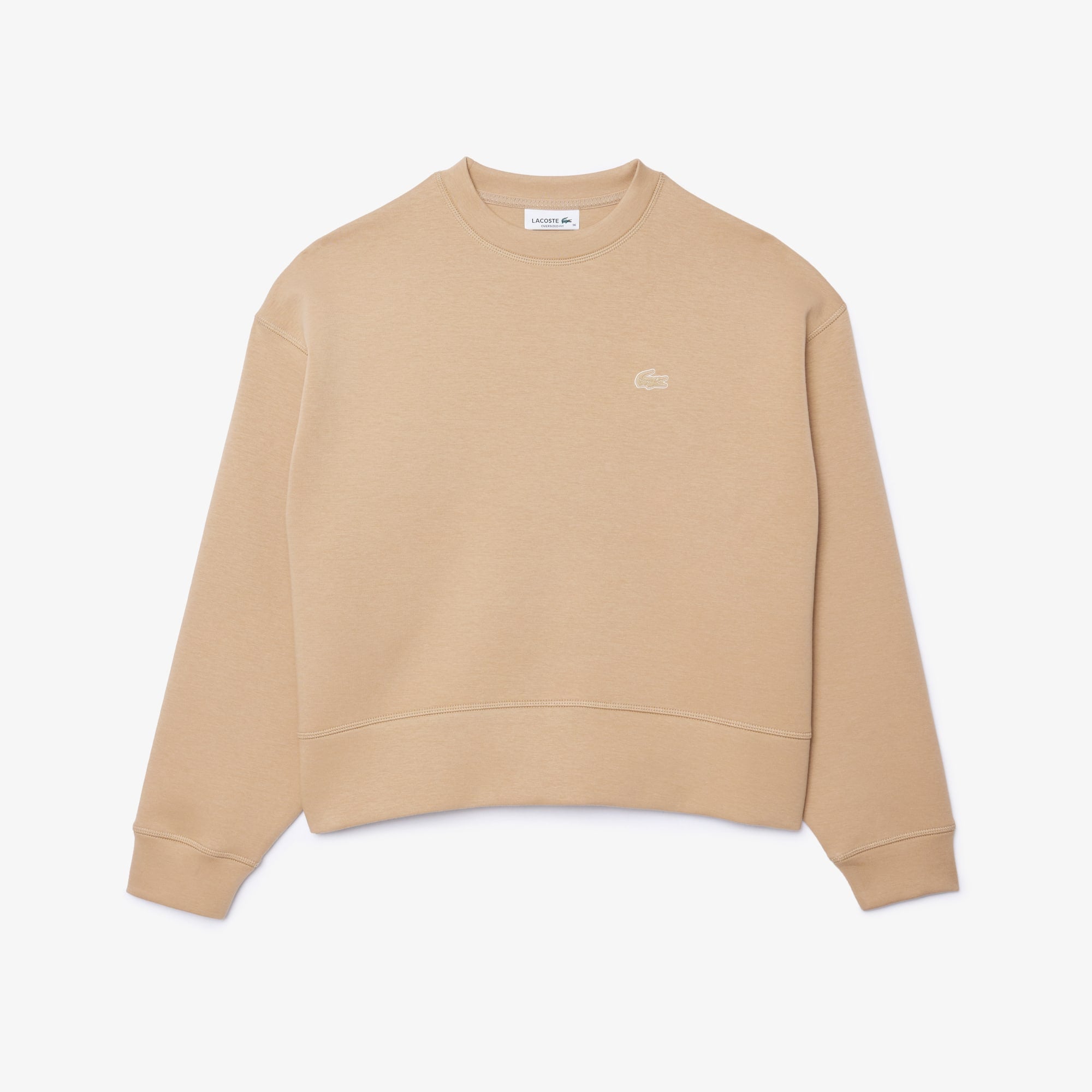Women's Oversized Cotton Sweatshirt - Beige
