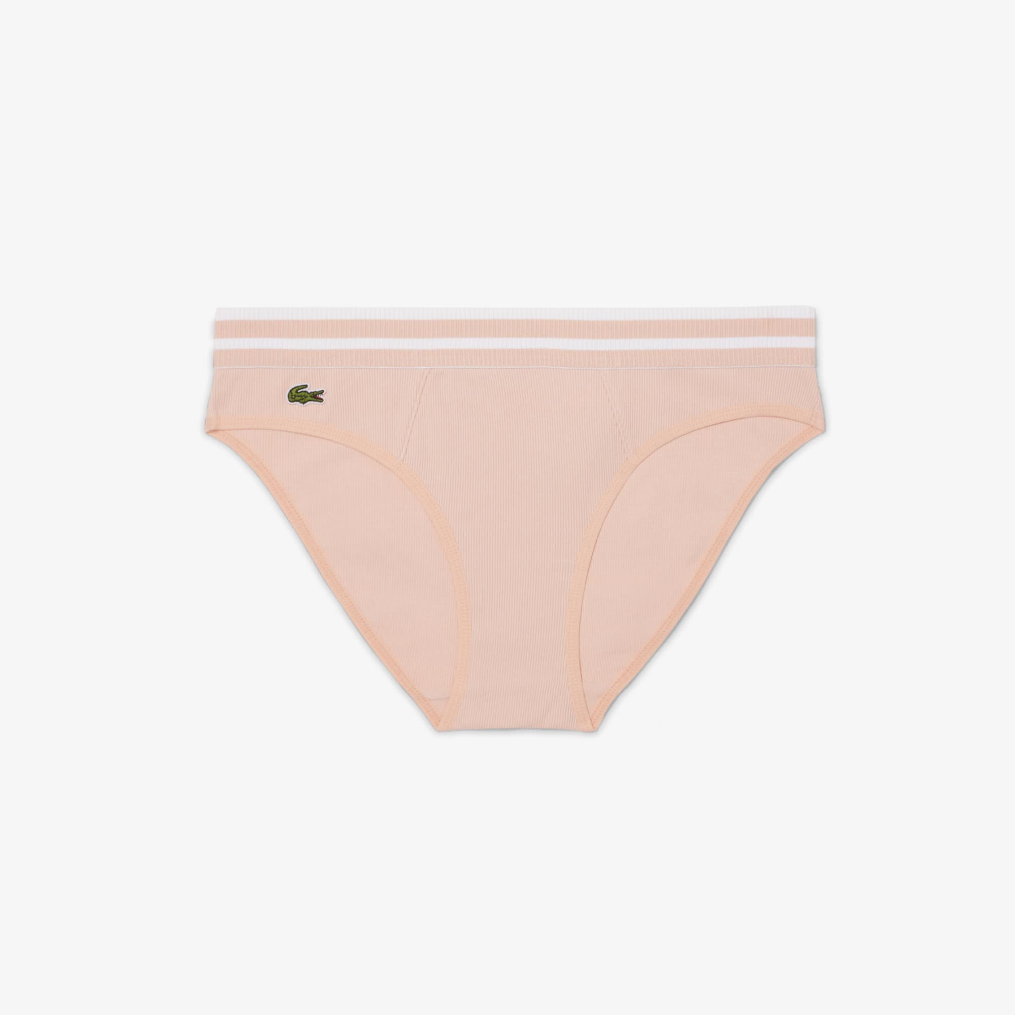 Stripe Waist Cotton Briefs - Rose