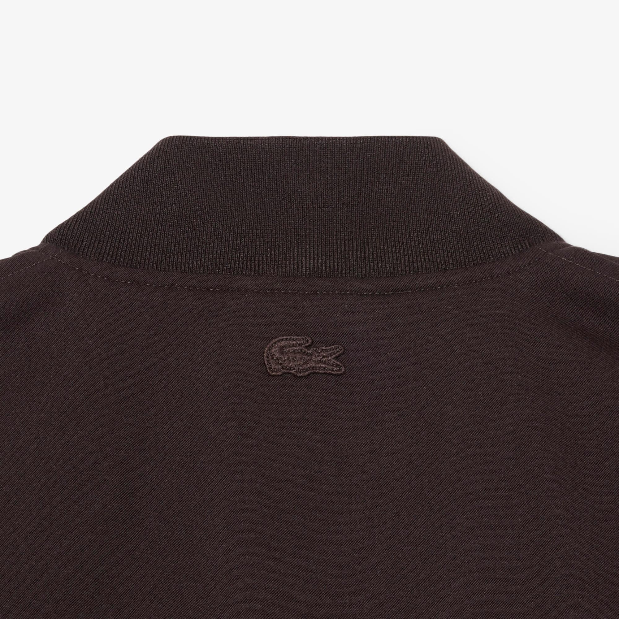 Retro Badge Water-Repellent Bomber Jacket - Brown