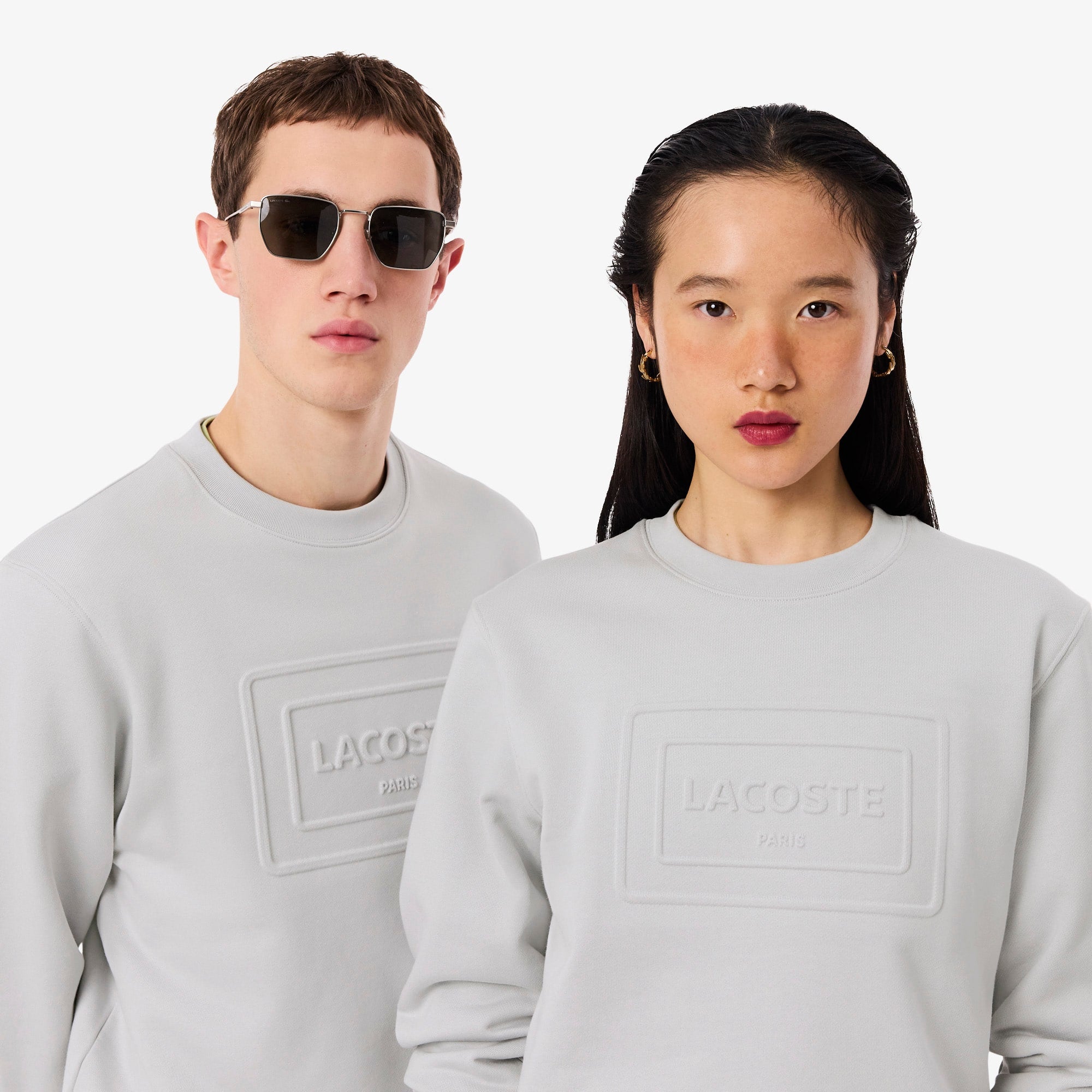 Embossed Fleece Sweatshirt - Light Grey