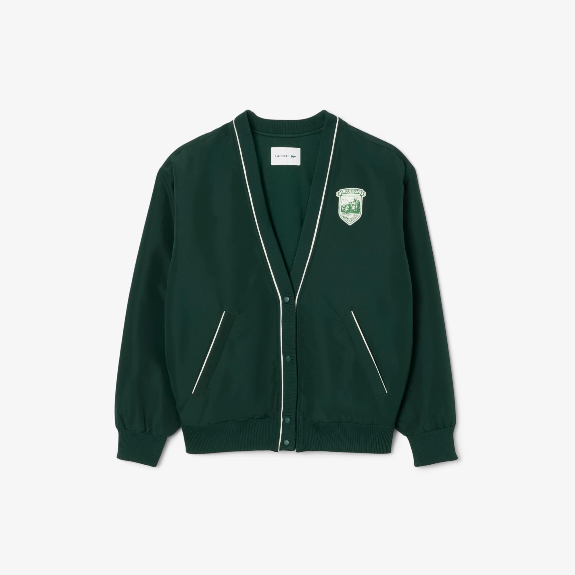 Women's Oversized Padded Nylon Cardigan - Forest green