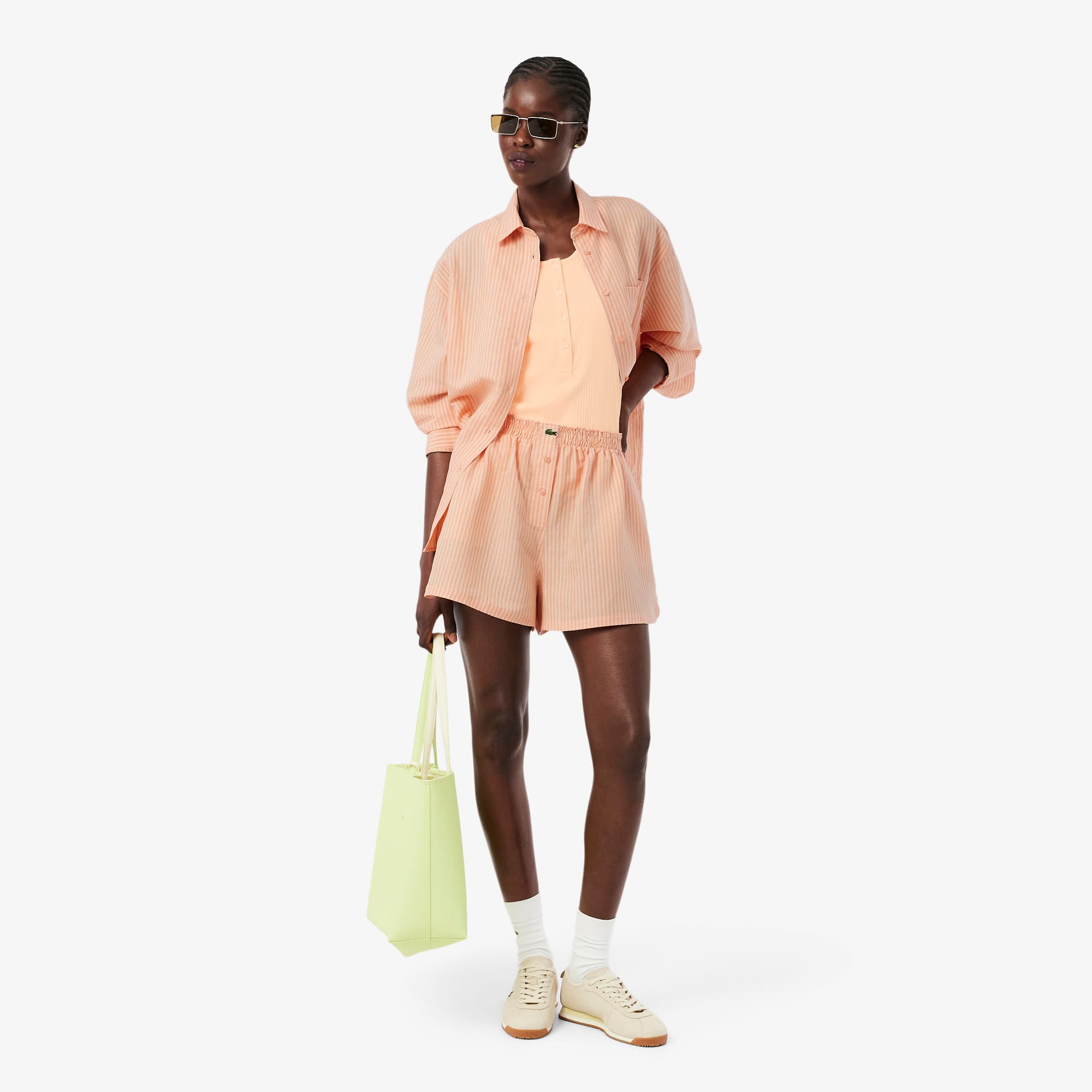 Oversized Linen Blend Shirt - Rose / Orange