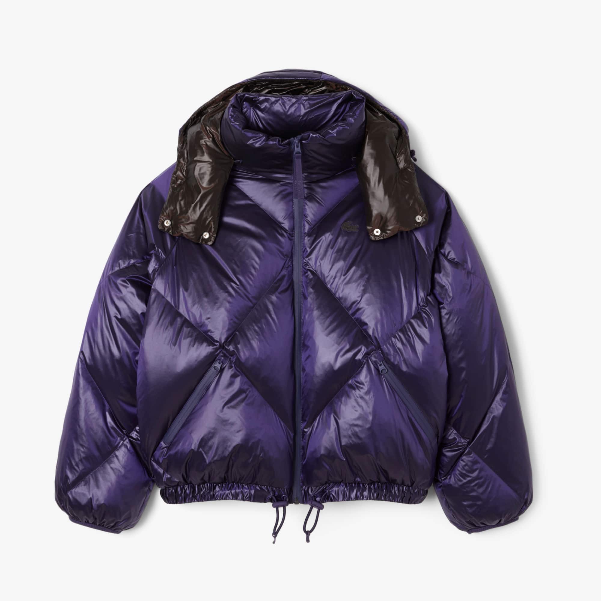 Women's Oversized Water-Repellent Down Jacket - Purple / Brown