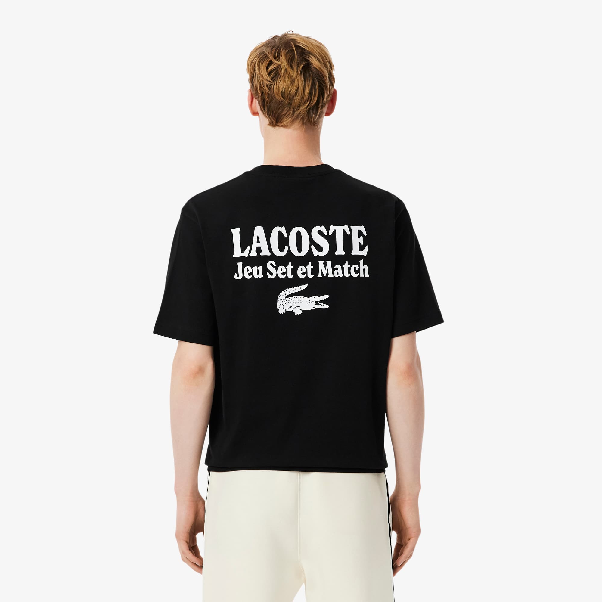 Men's Loose Fit Heavy Jersey Printed T-Shirt - Black