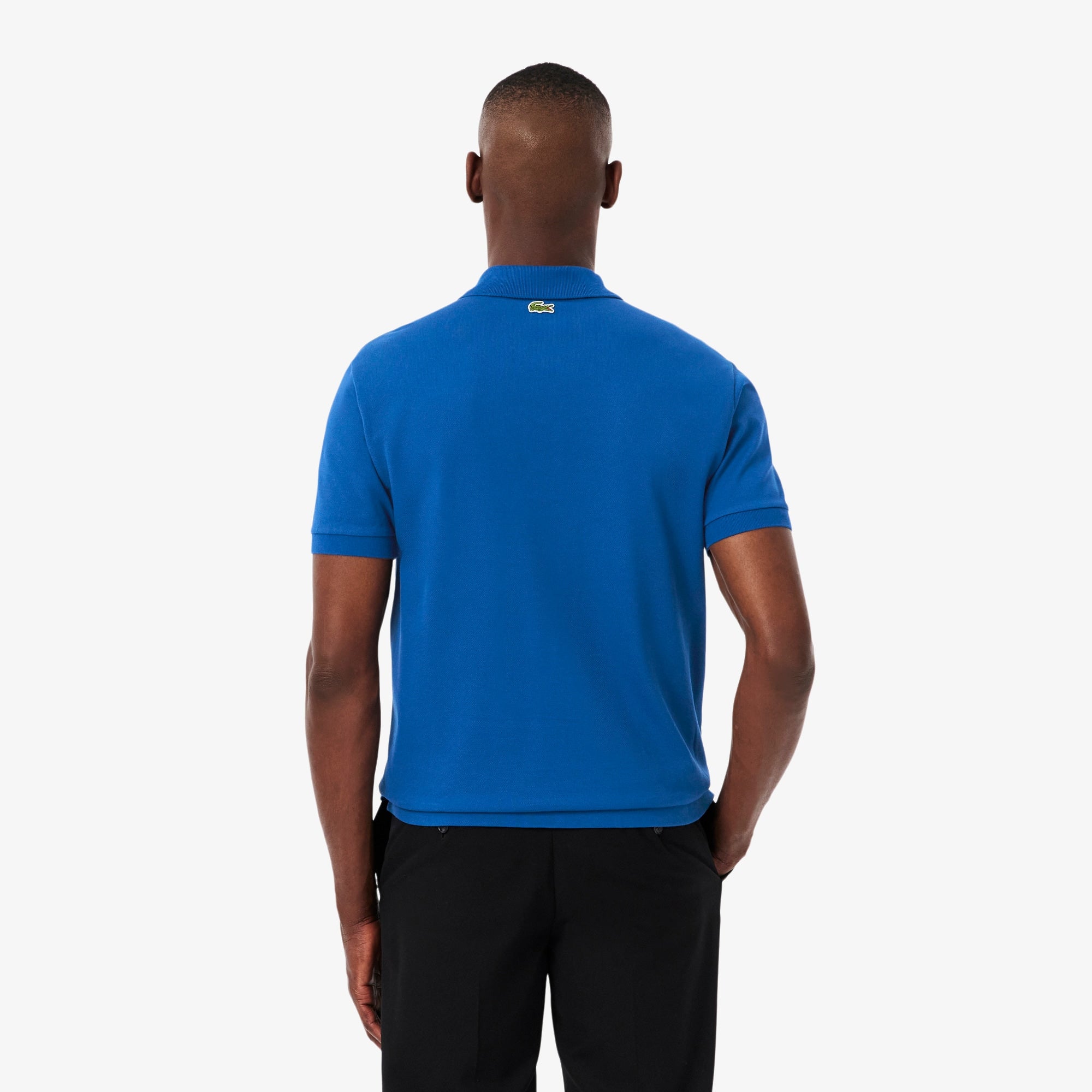 Men's Classic Fit Petit Piqué Badge Polo - Blue