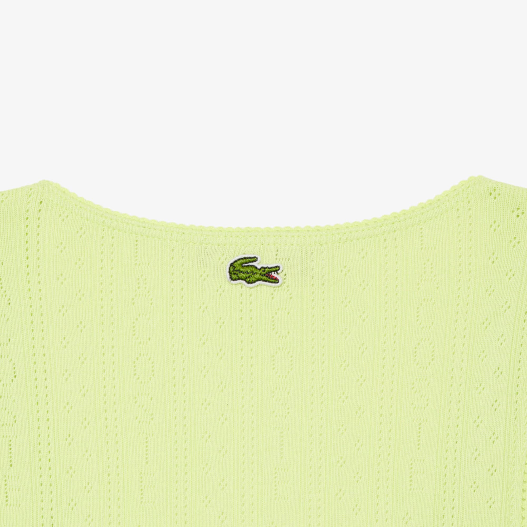 Women's Slim Fit Pointelle Knit Cotton Tank Top - Green
